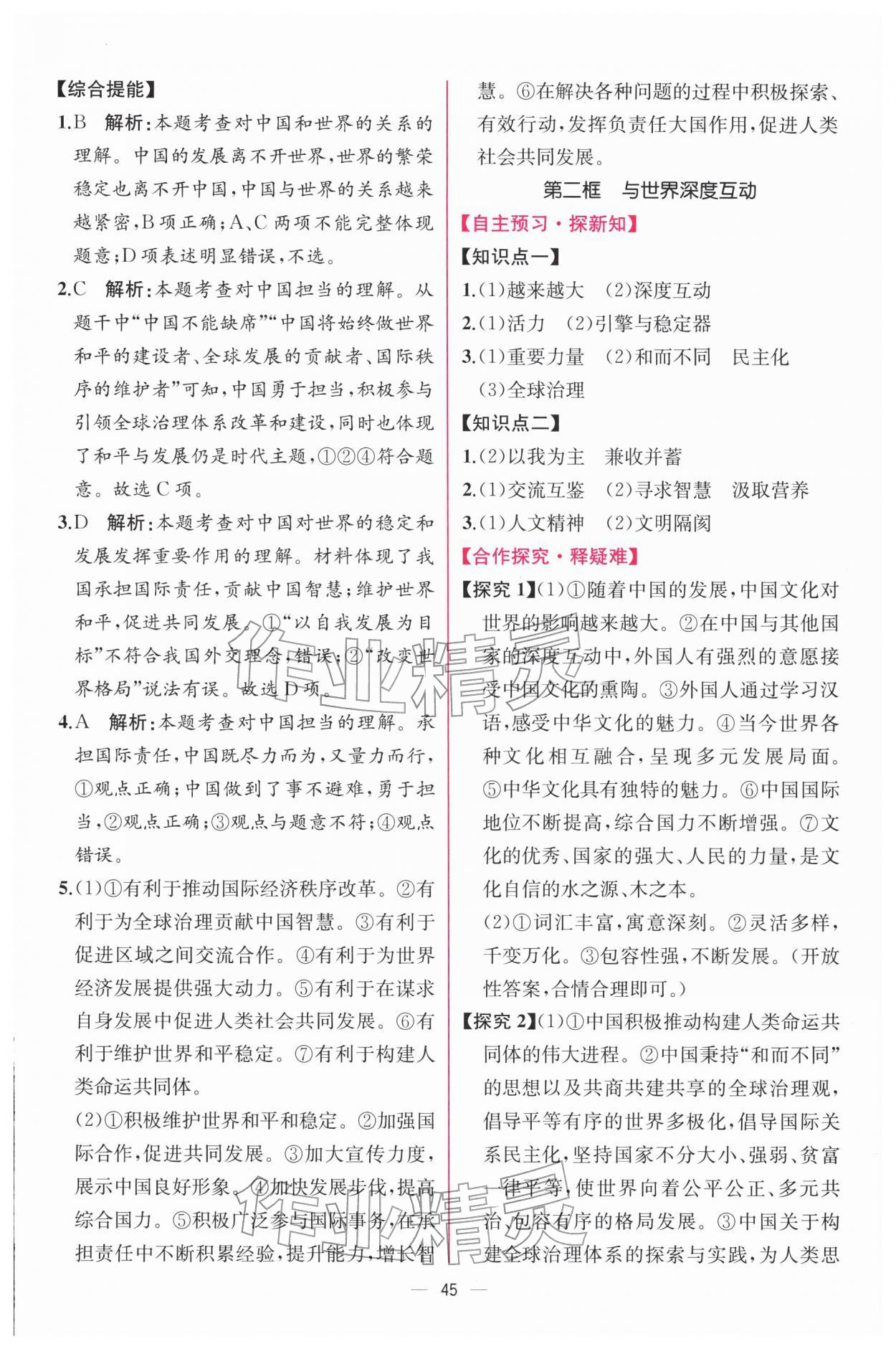 2026年課時練人民教育出版社九年級道德與法治下冊人教版&nbsp;第9頁