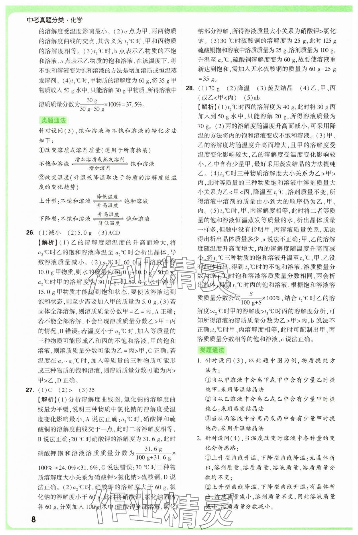 2025年萬(wàn)唯中考真題分類(lèi)中考化學(xué) 參考答案第8頁(yè)