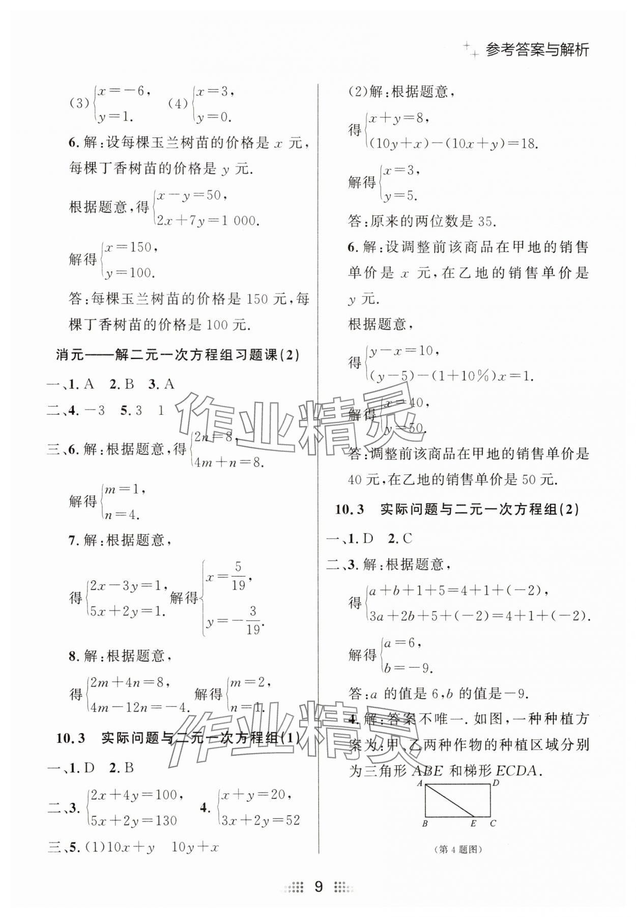2025年點石成金金牌奪冠七年級數(shù)學(xué)下冊人教版遼寧專版 參考答案第9頁