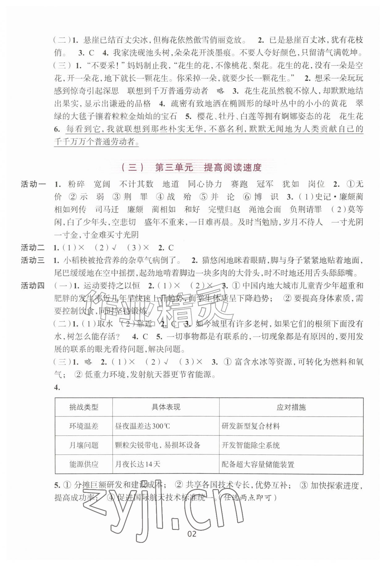 2026年学习与评价浙江人民出版社五年级语文上册人教版&nbsp;第2页