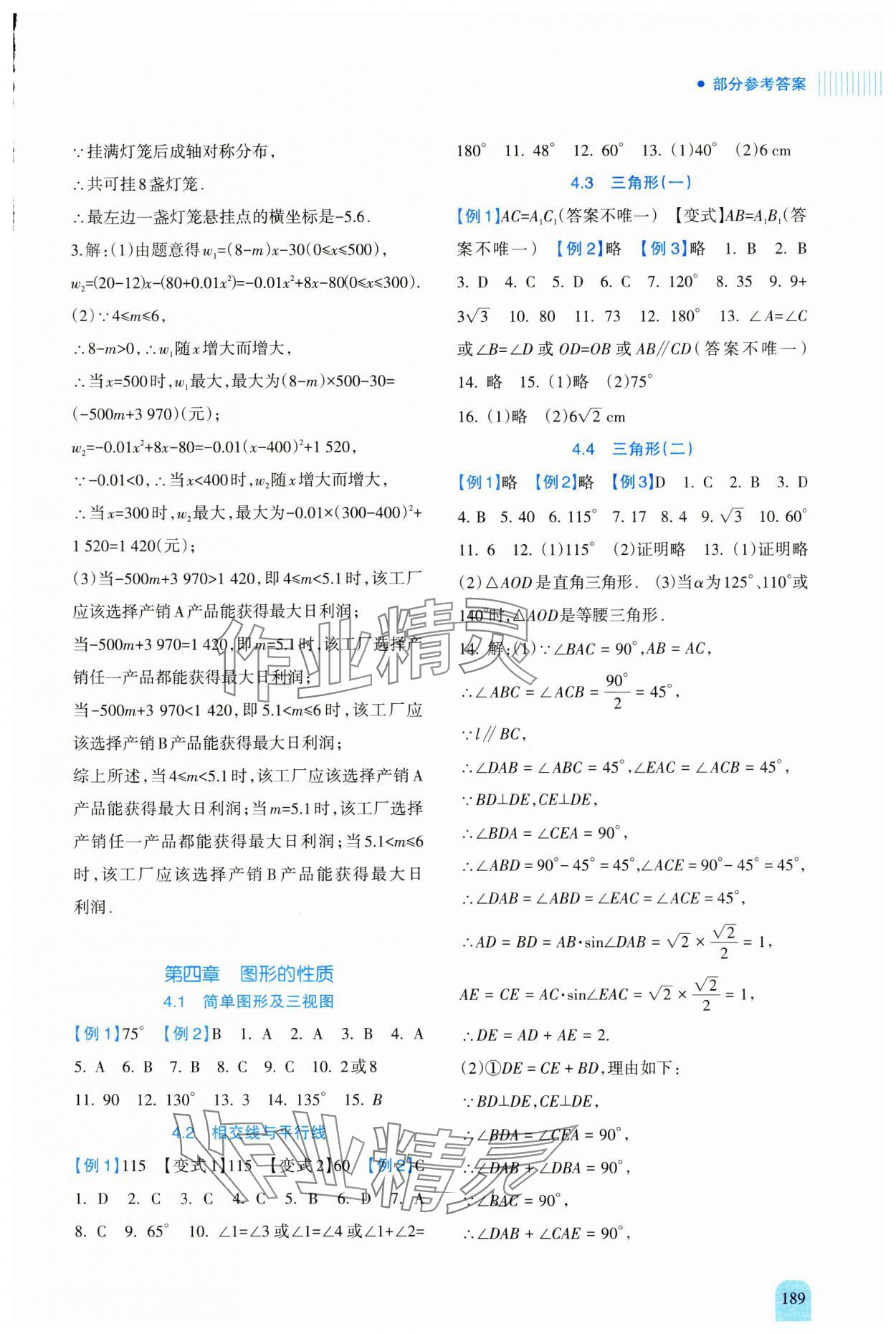 2025年新课程初中毕业达标指导中考数学 参考答案第5页