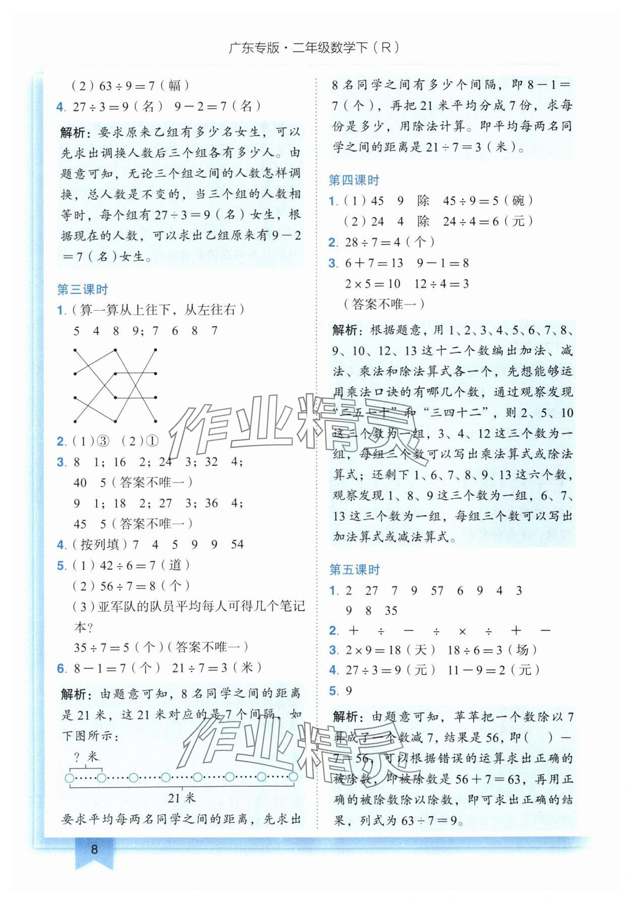 2024年黃岡小狀元作業(yè)本二年級(jí)數(shù)學(xué)下冊(cè)人教版廣東專版 第8頁(yè)