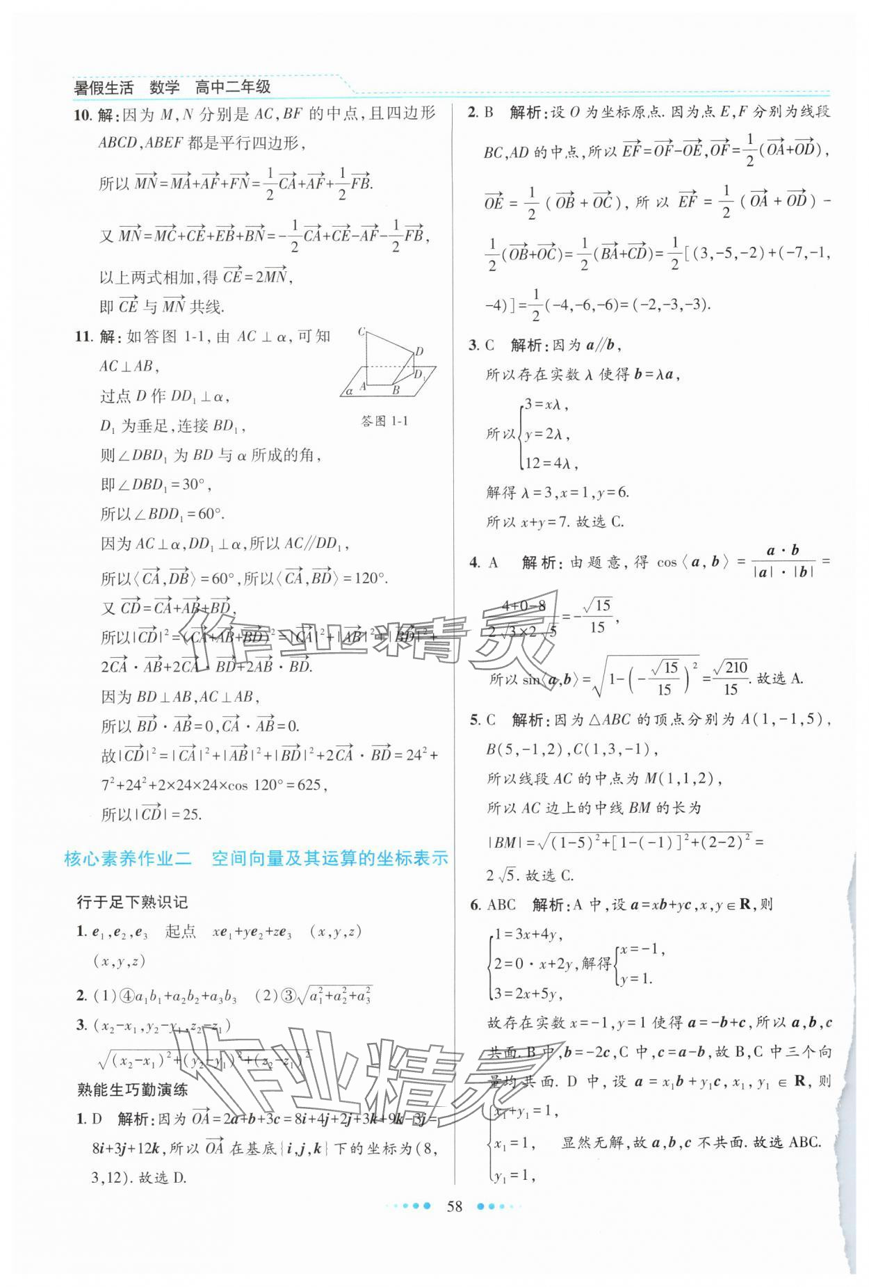 2025年暑假生活北京师范大学出版社高二数学人教版 第2页