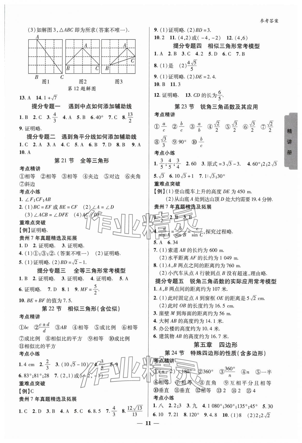 2024年練客新中考新思路數(shù)學貴州專版&nbsp;參考答案第10頁