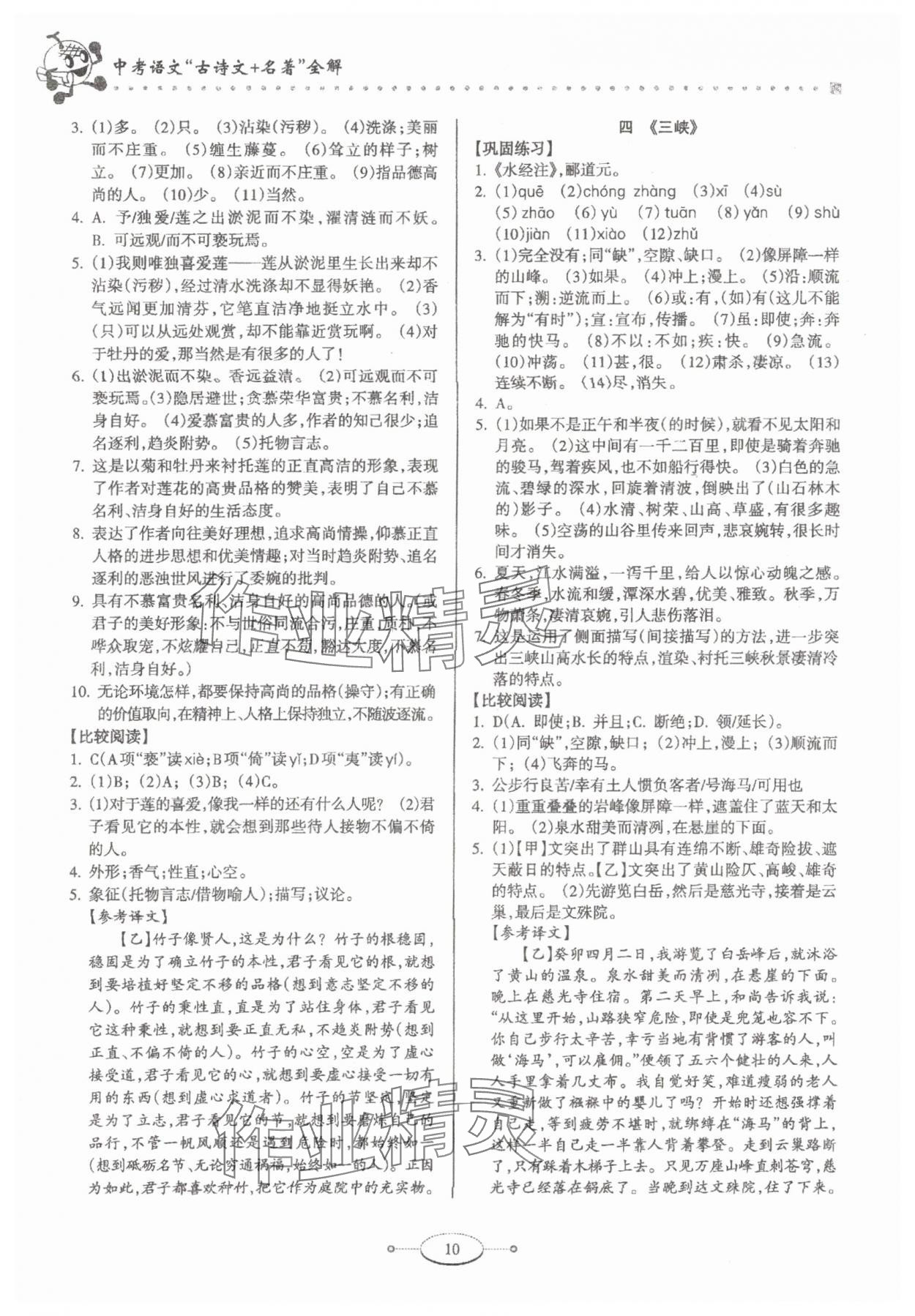 2025年中考语文全解古诗文加名著语文 第10页