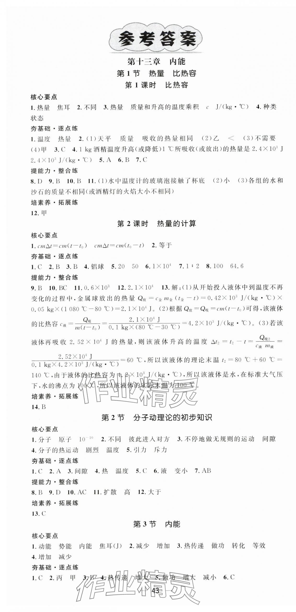 2025年精英新课堂九年级物理上册人教版 第1页