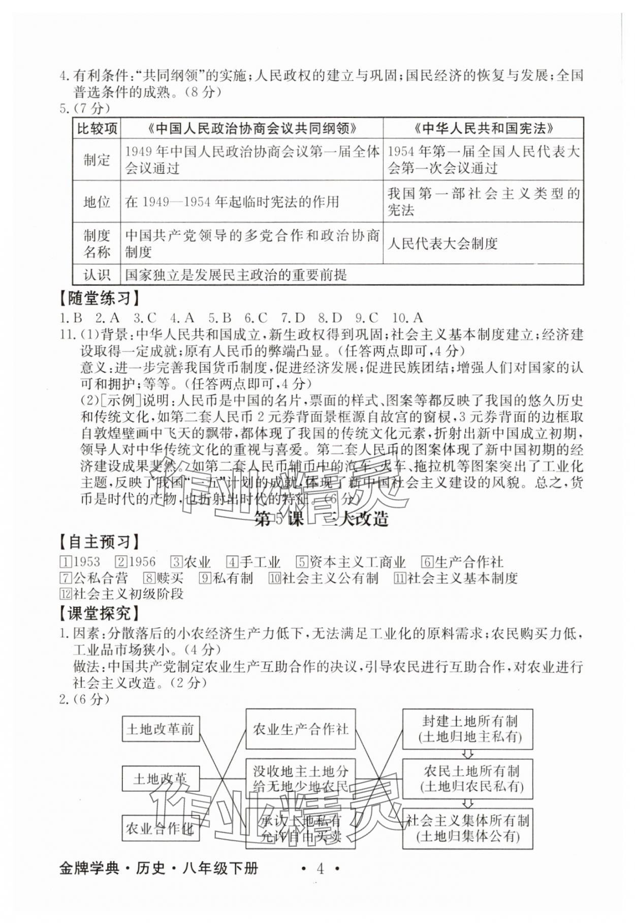 2025年金牌学典八年级历史下册人教版&nbsp;第4页
