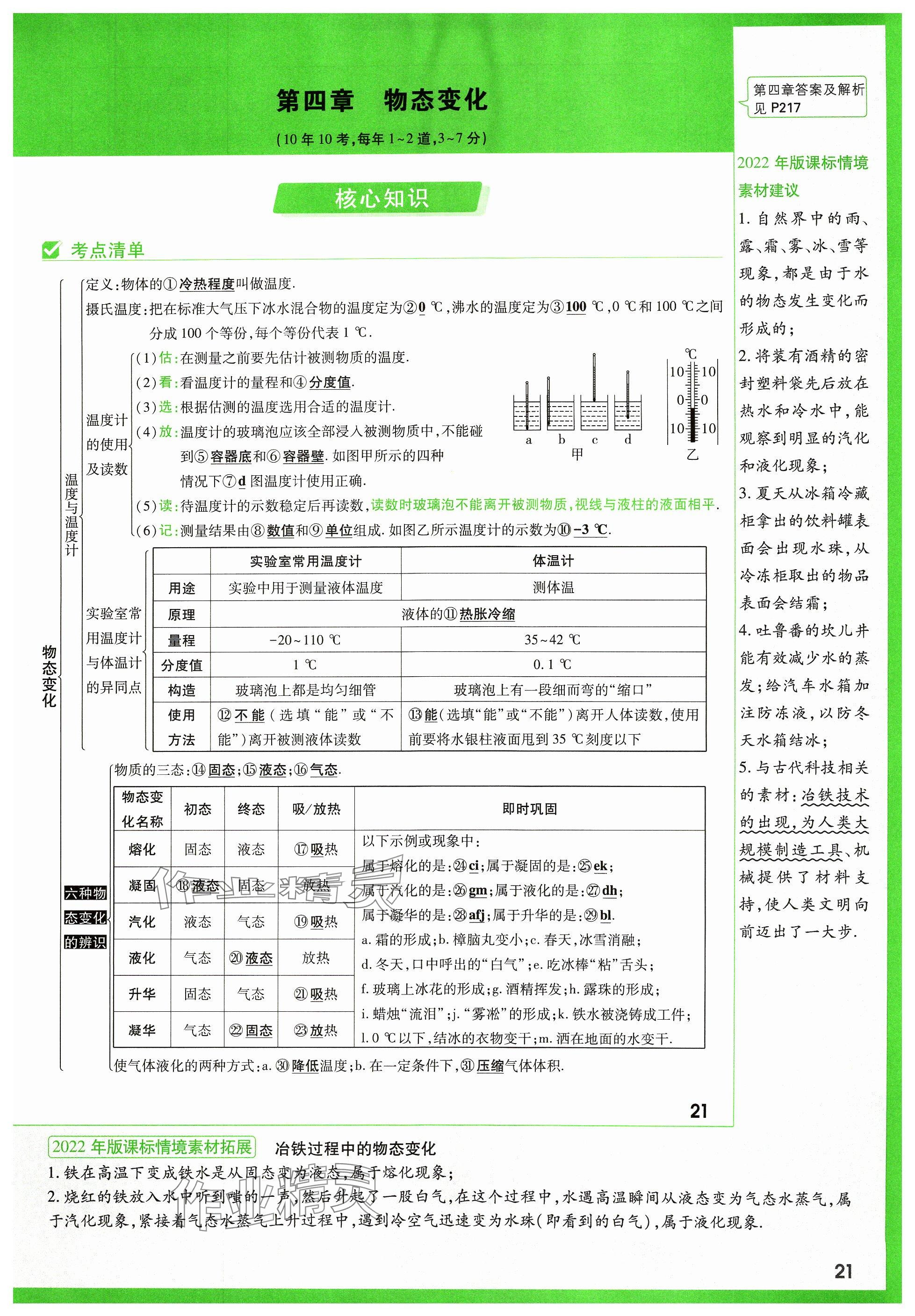 2024年万唯中考试题研究物理山西专版 参考答案第29页