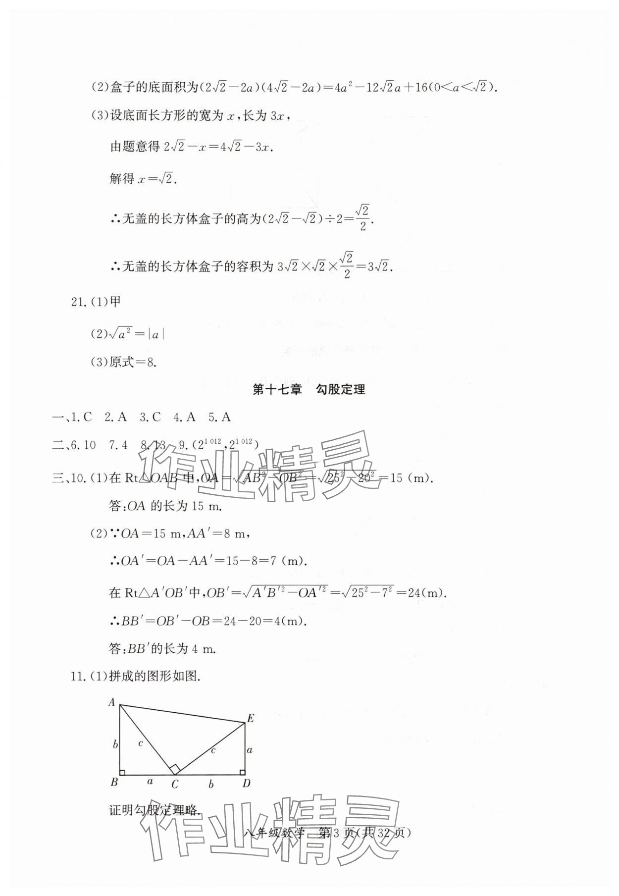 2025年暑假作業延邊教育出版社八年級B版數學人教版英語人教版生物北師版河南專版 參考答案第3頁