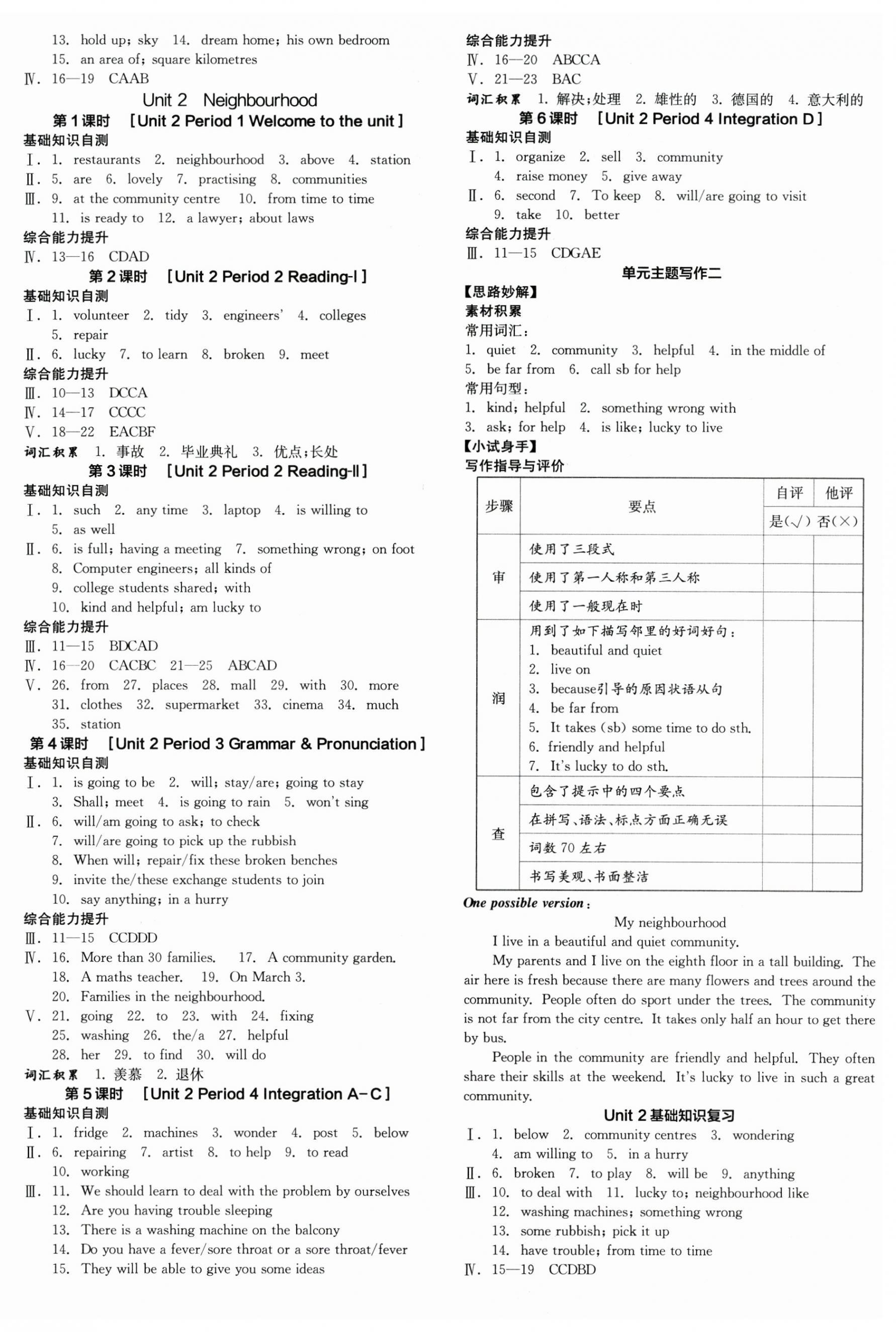 2025年全品學(xué)練考七年級(jí)英語(yǔ)下冊(cè)譯林版江蘇專版 參考答案第8頁(yè)