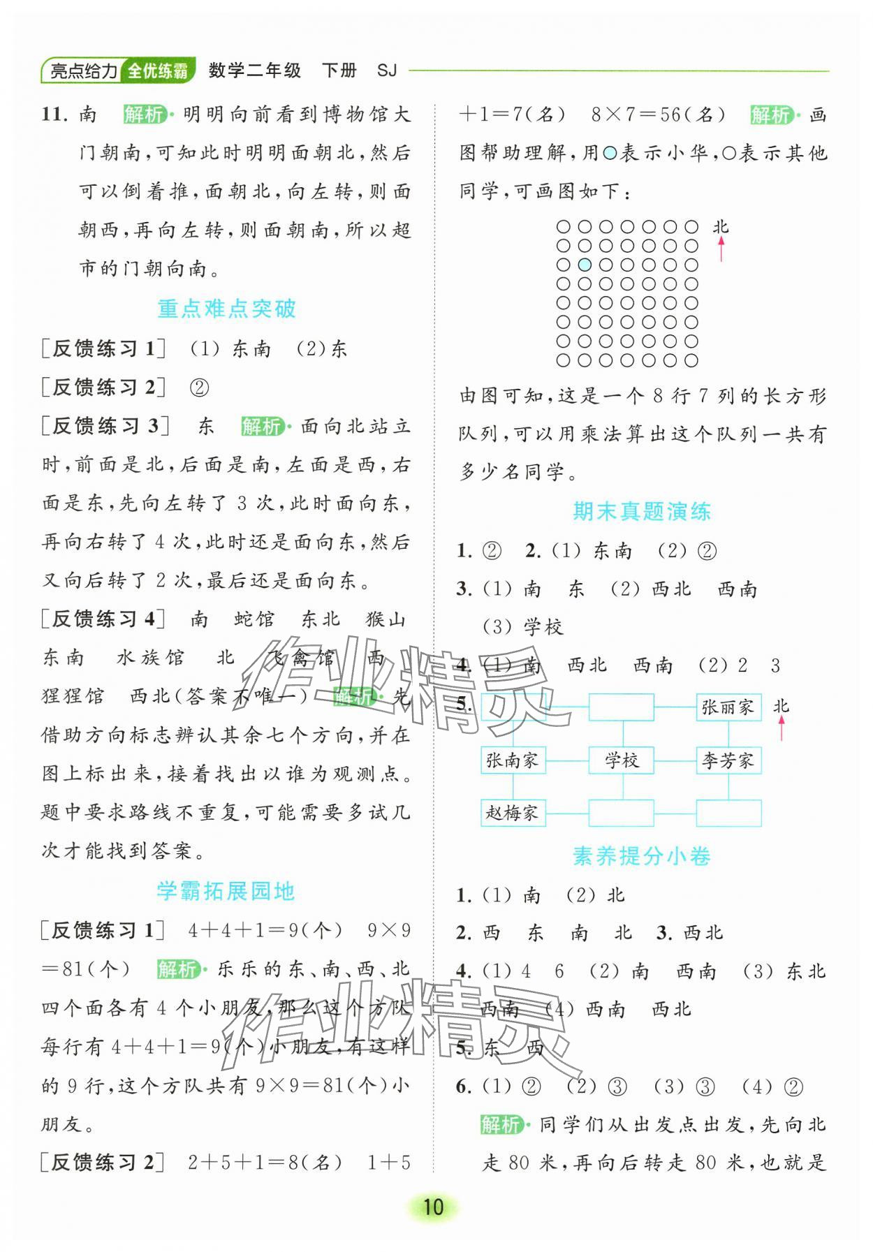 2024年亮點給力全優(yōu)練霸二年級數(shù)學(xué)下冊蘇教版 參考答案第10頁