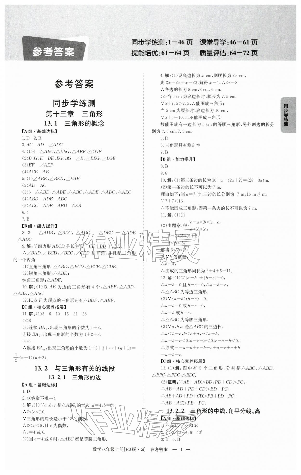 2025年全效学习同步学练测八年级数学上册人教版 第1页