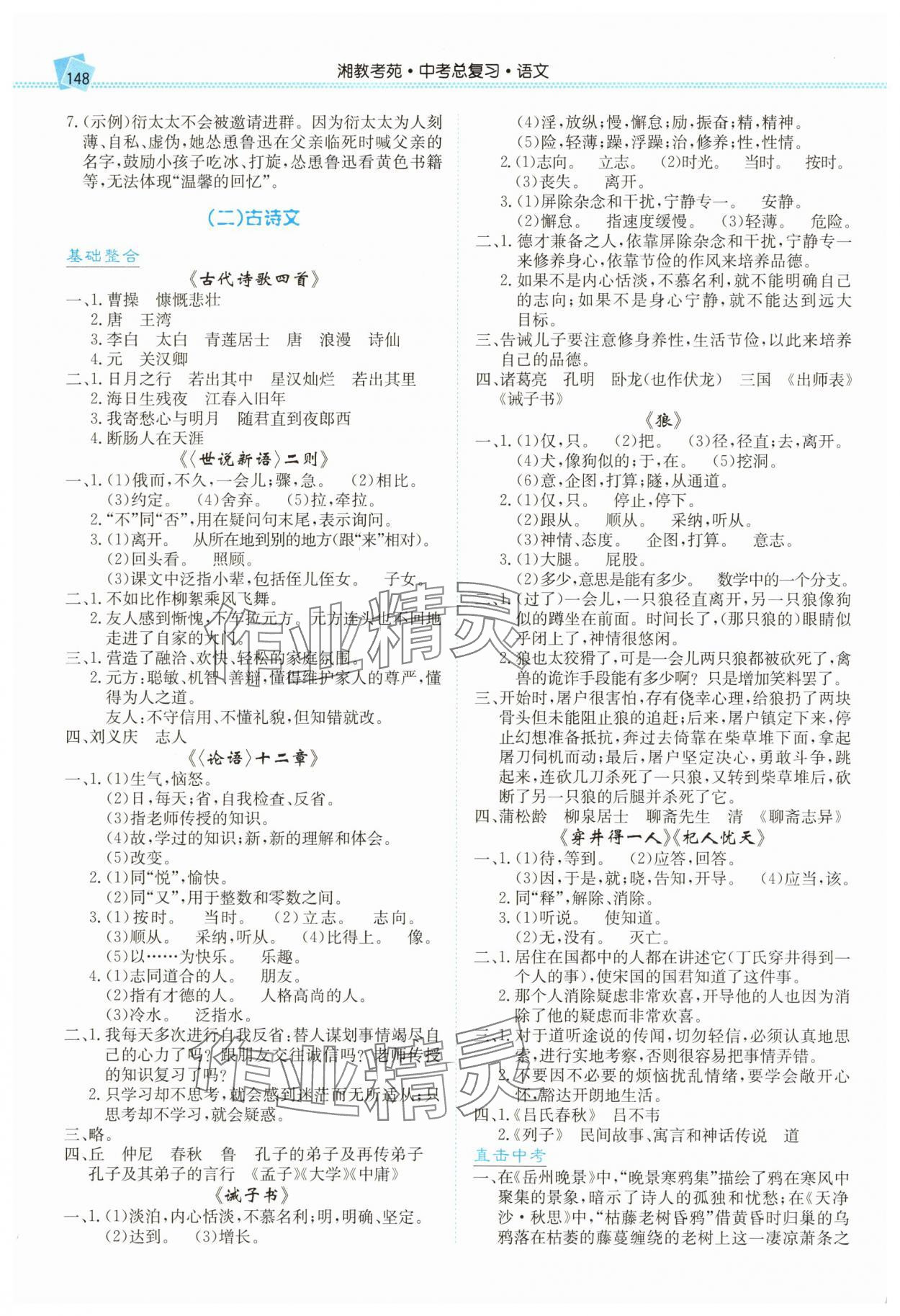 2025年湘教考苑中考总复习语文永州专版 第2页