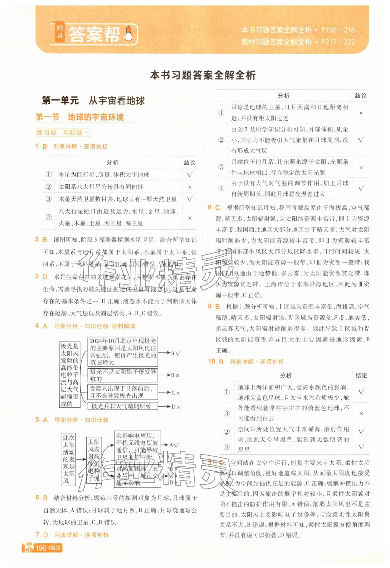 2025年教材帮高中地理必修第一册鲁教版 参考答案第1页