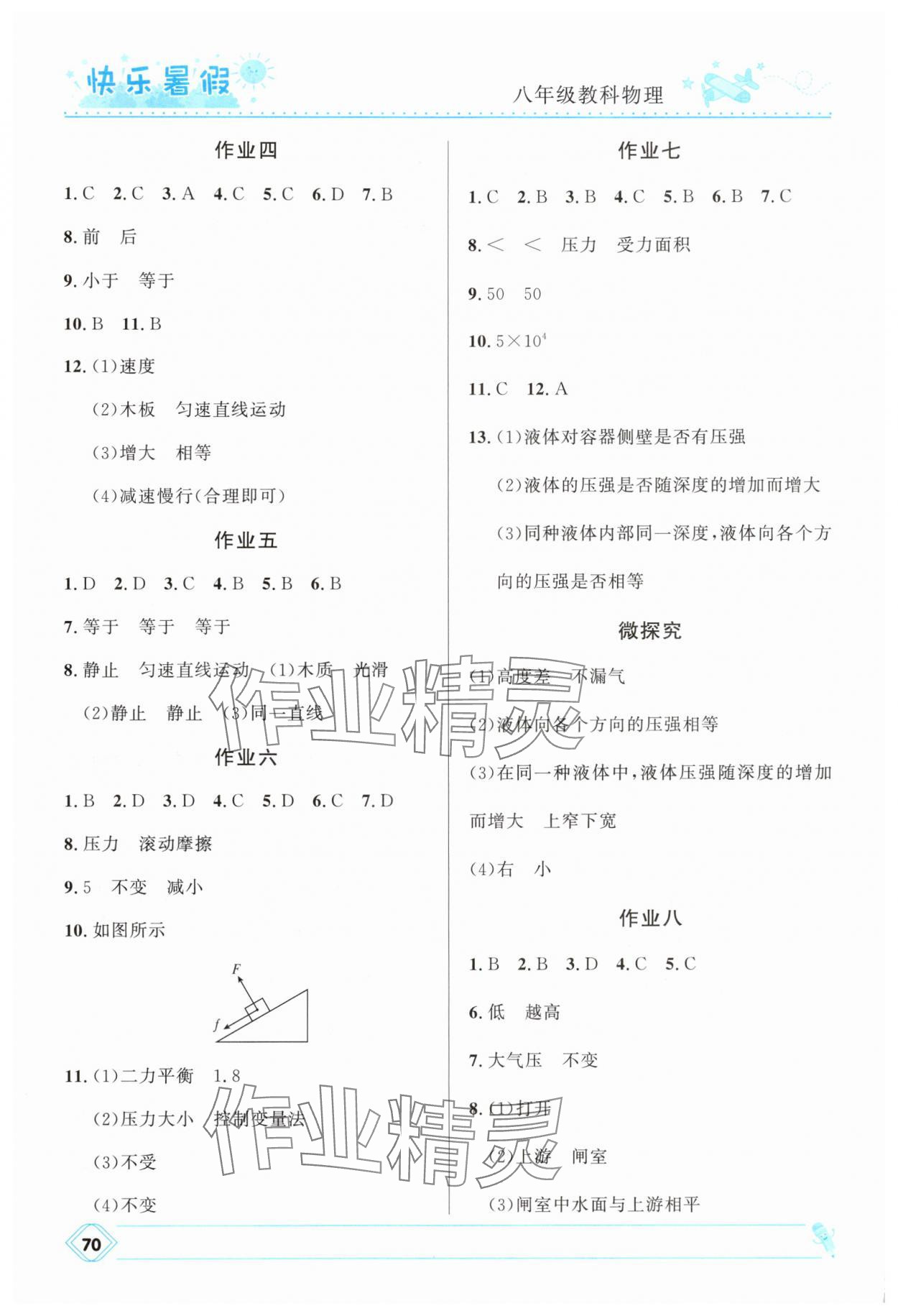 2025年赢在起跑线快乐暑假河北少年儿童出版社八年级物理教科版 第2页