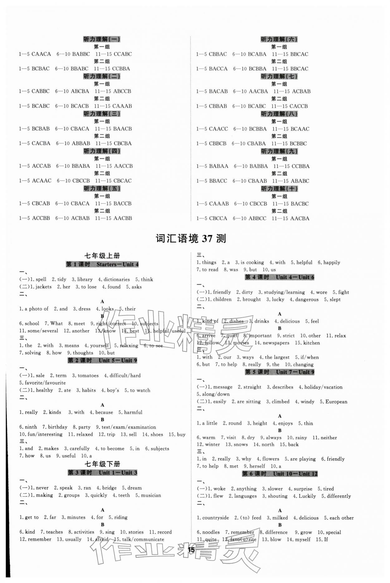 2026年全效学习中考学练测英语人教版浙江专版 参考答案第14页