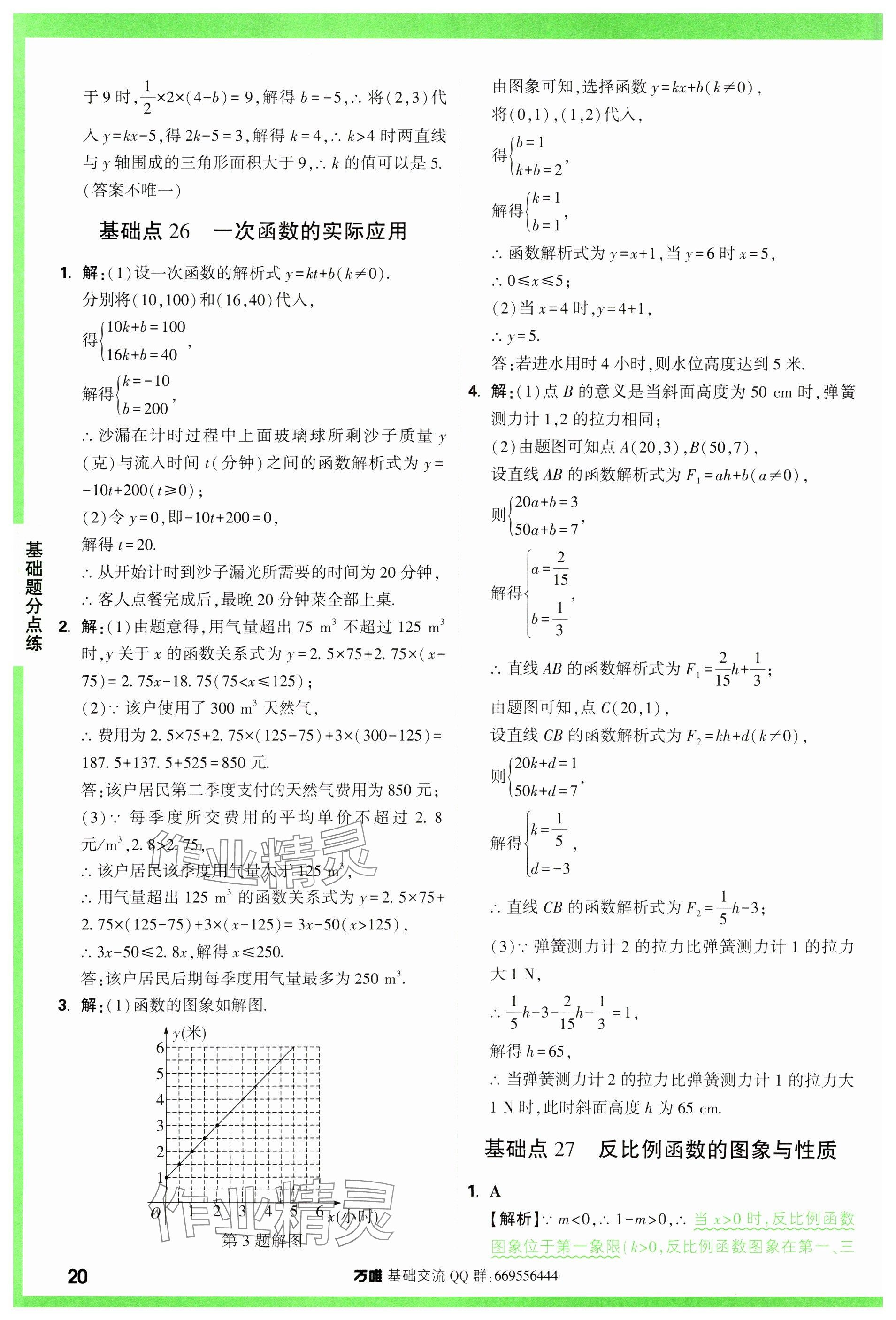 2024年万唯中考基础题数学 参考答案第20页