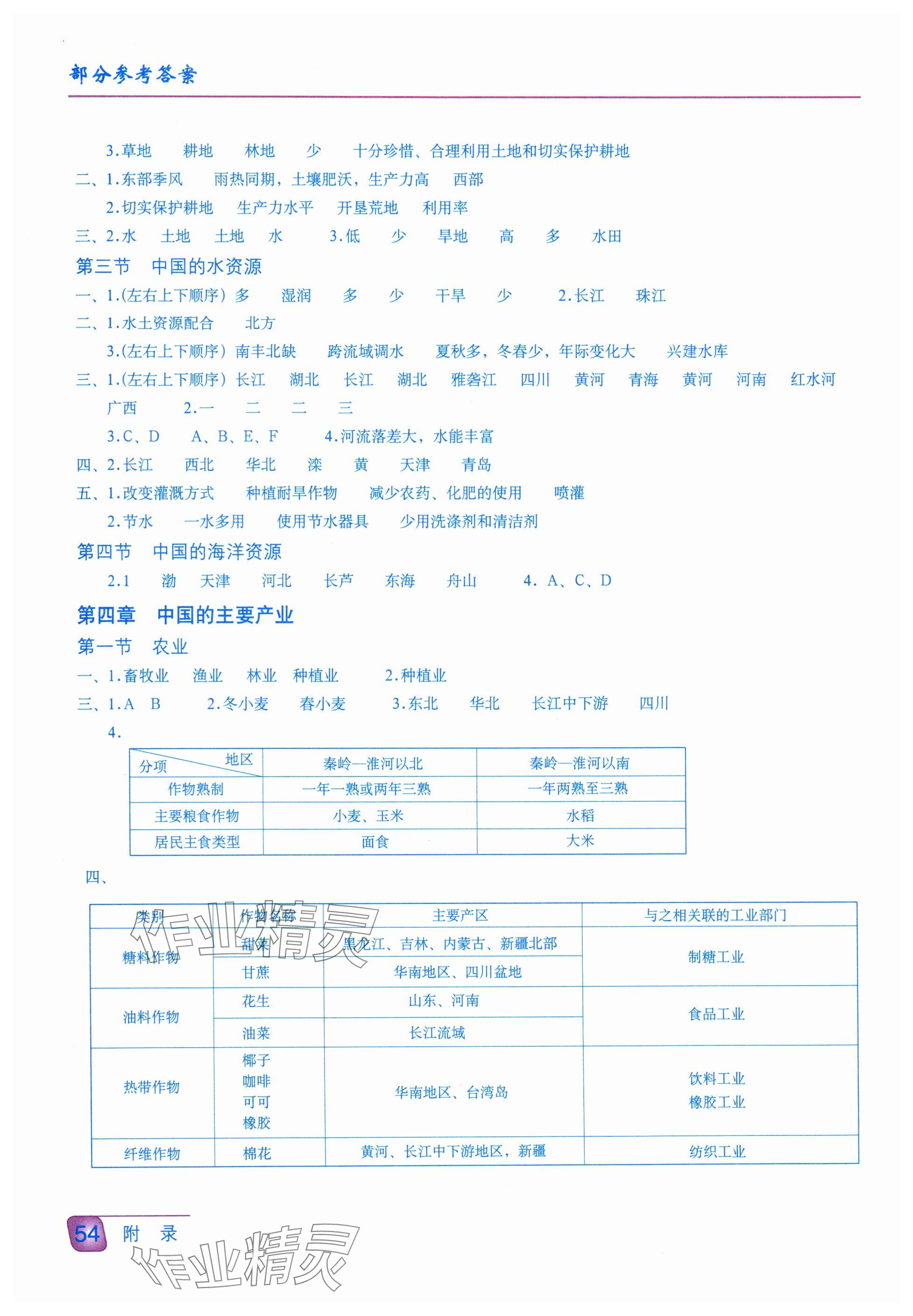 2023年填充图册星球地图出版社八年级地理上册湘教版 参考答案第2页