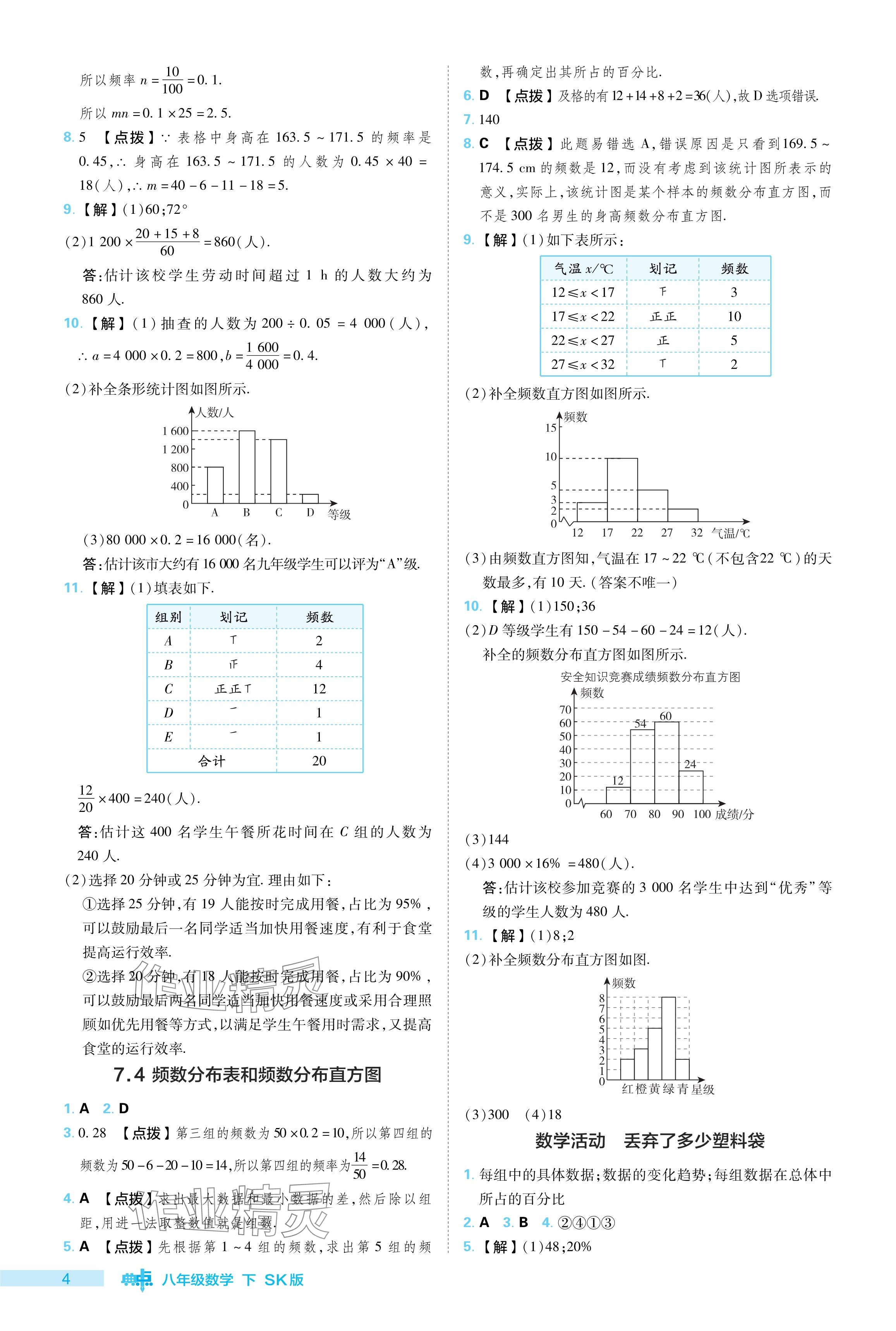 2024年綜合應(yīng)用創(chuàng)新題典中點八年級數(shù)學(xué)下冊蘇科版 參考答案第4頁