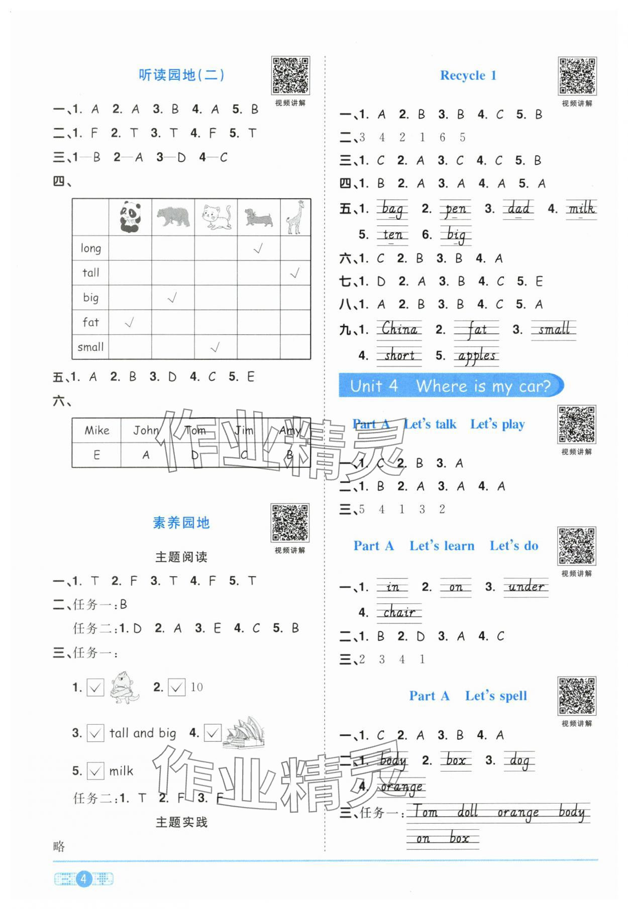 2024年陽光同學(xué)課時(shí)達(dá)標(biāo)訓(xùn)練三年級(jí)英語下冊(cè)人教版浙江專版 第4頁