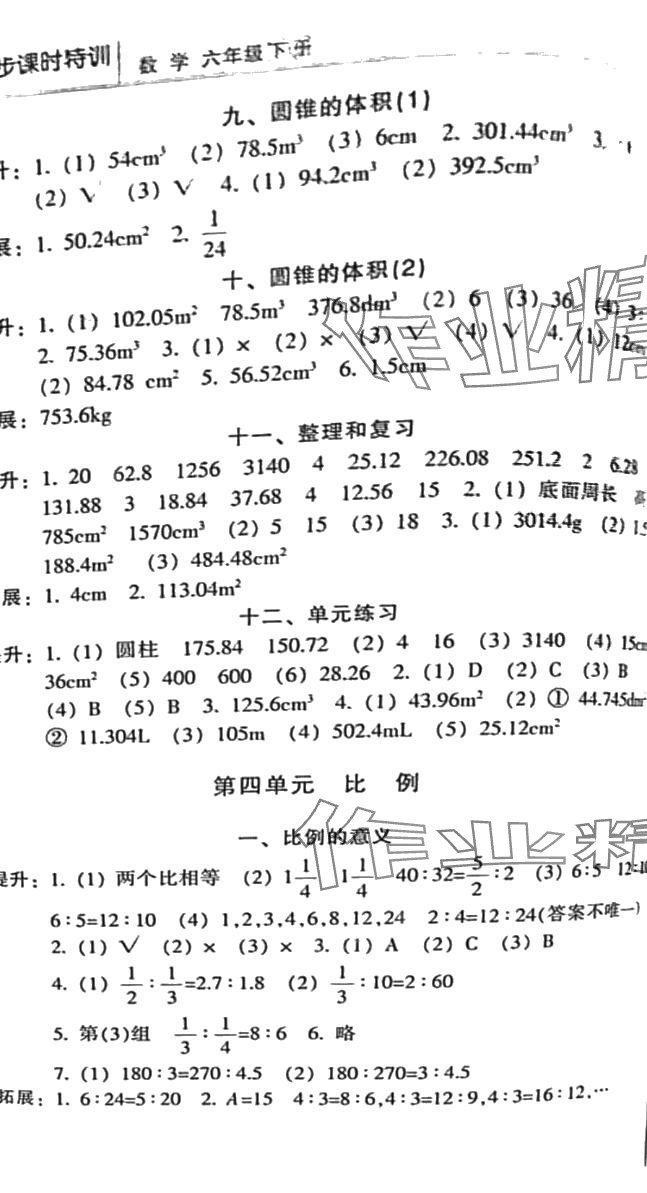 2024年浙江新課程三維目標(biāo)測評課時(shí)特訓(xùn)六年級數(shù)學(xué)下冊人教版 第4頁