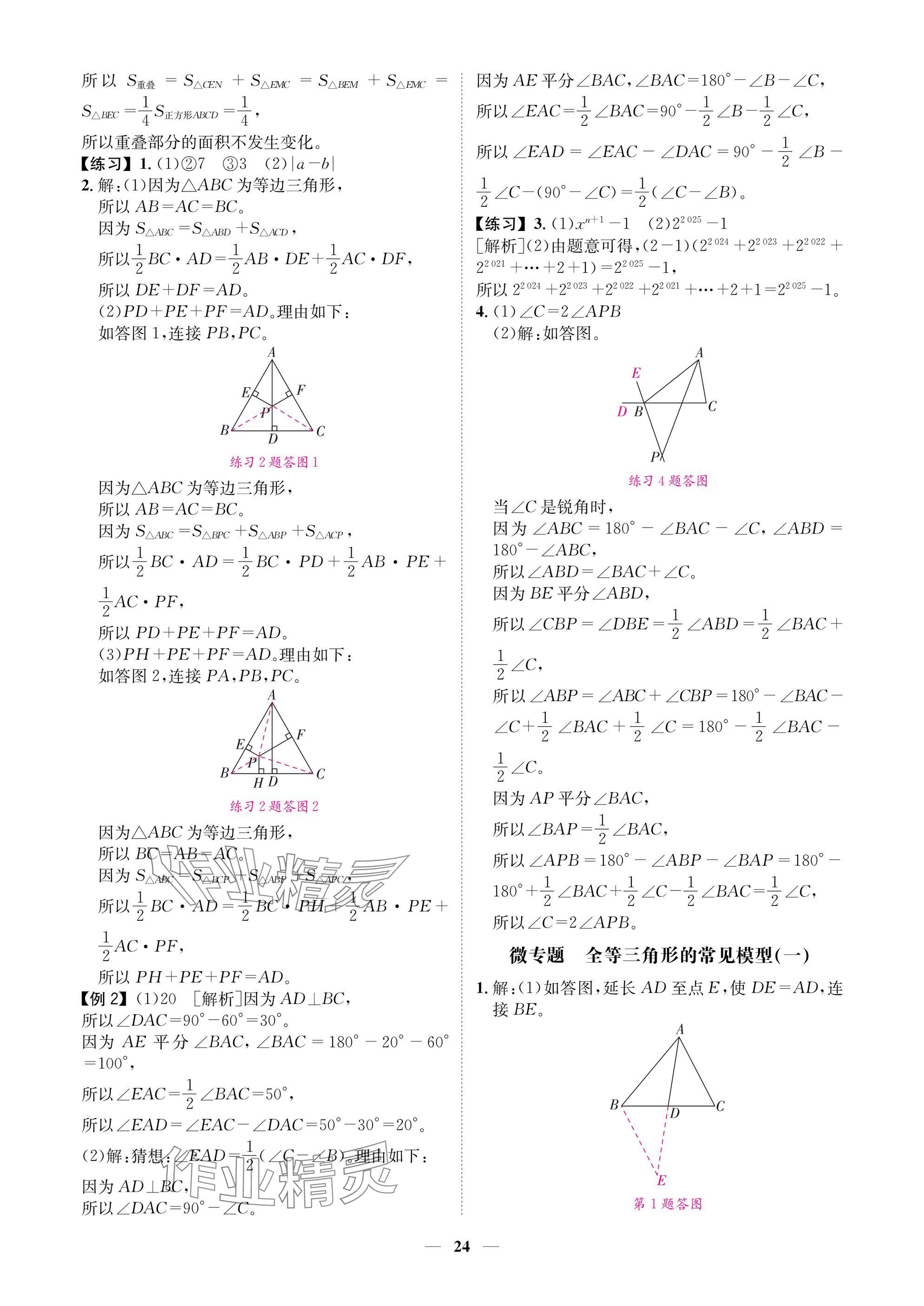 2025年學程先鋒七年級數(shù)學下冊北師大版陜西專版 參考答案第24頁