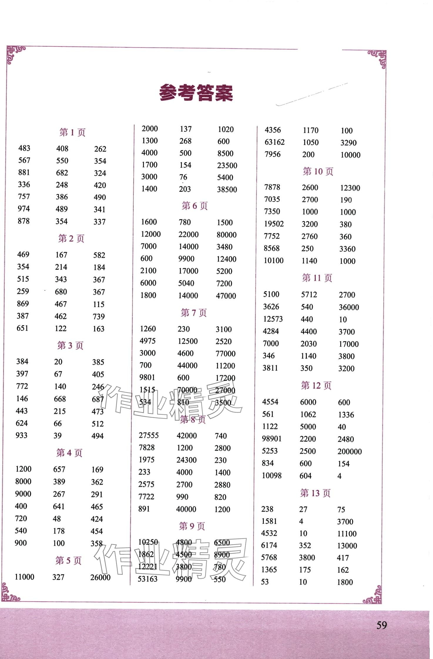 2024年简便运算专项训练六年级数学全一册通用版 第1页