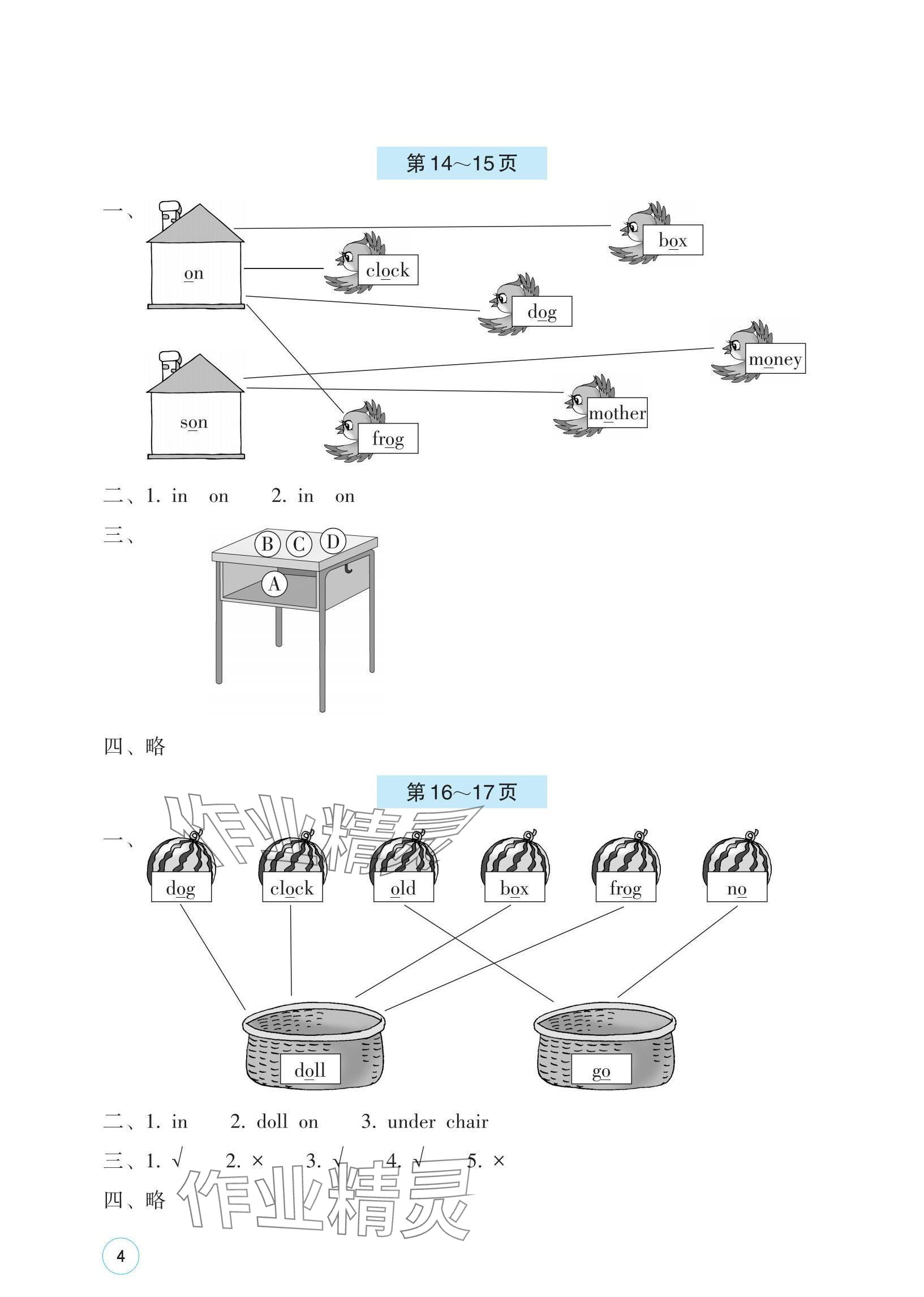 2024年暑假基礎(chǔ)性作業(yè)三年級英語科普版 參考答案第4頁