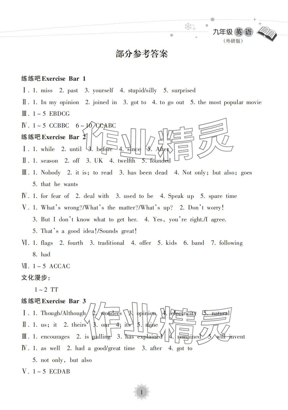 2024年寒假樂(lè)園海南出版社九年級(jí)英語(yǔ)外研版 第1頁(yè)