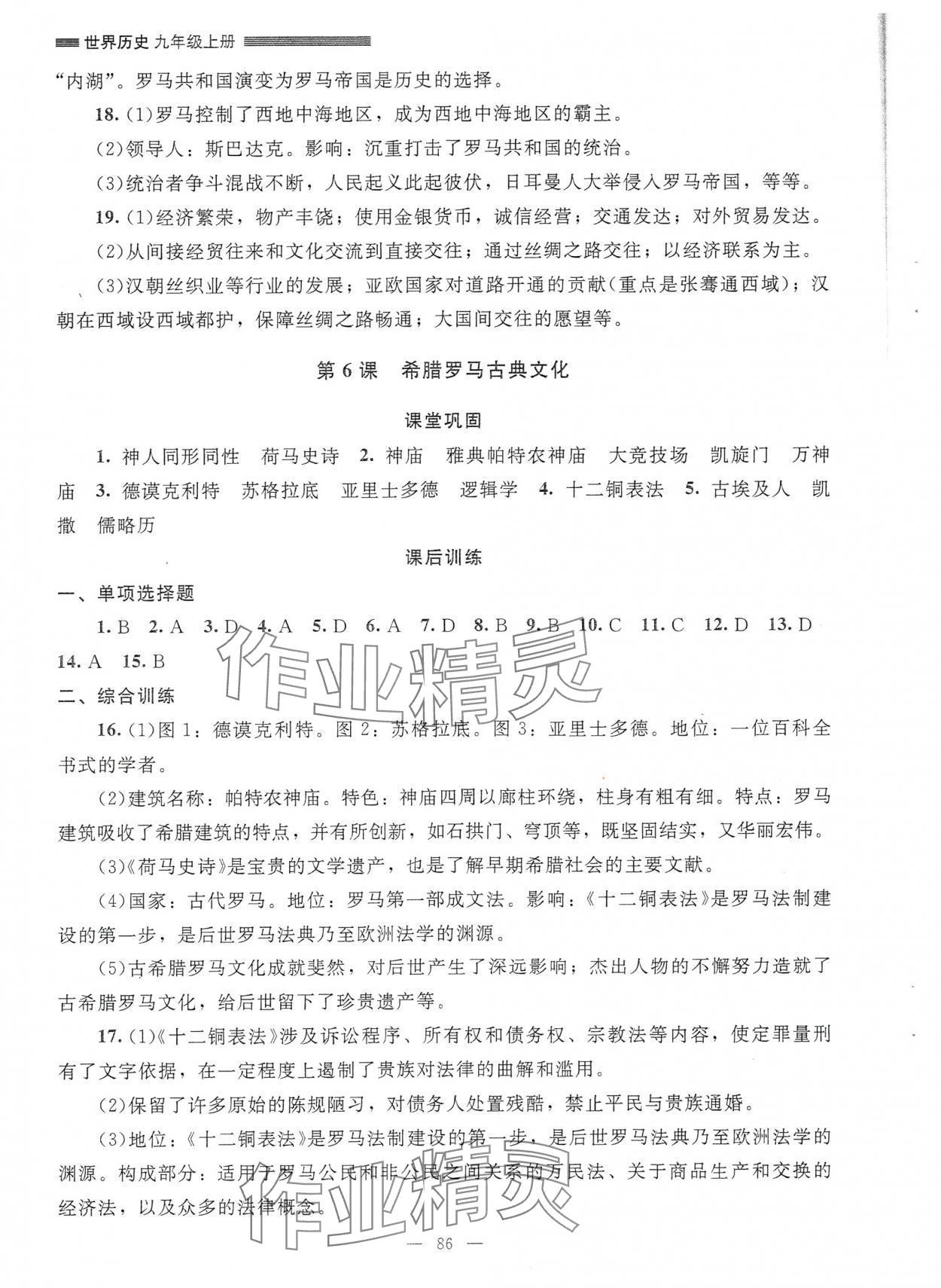 2025年課堂精練九年級歷史上冊人教版哈爾濱專版 第6頁