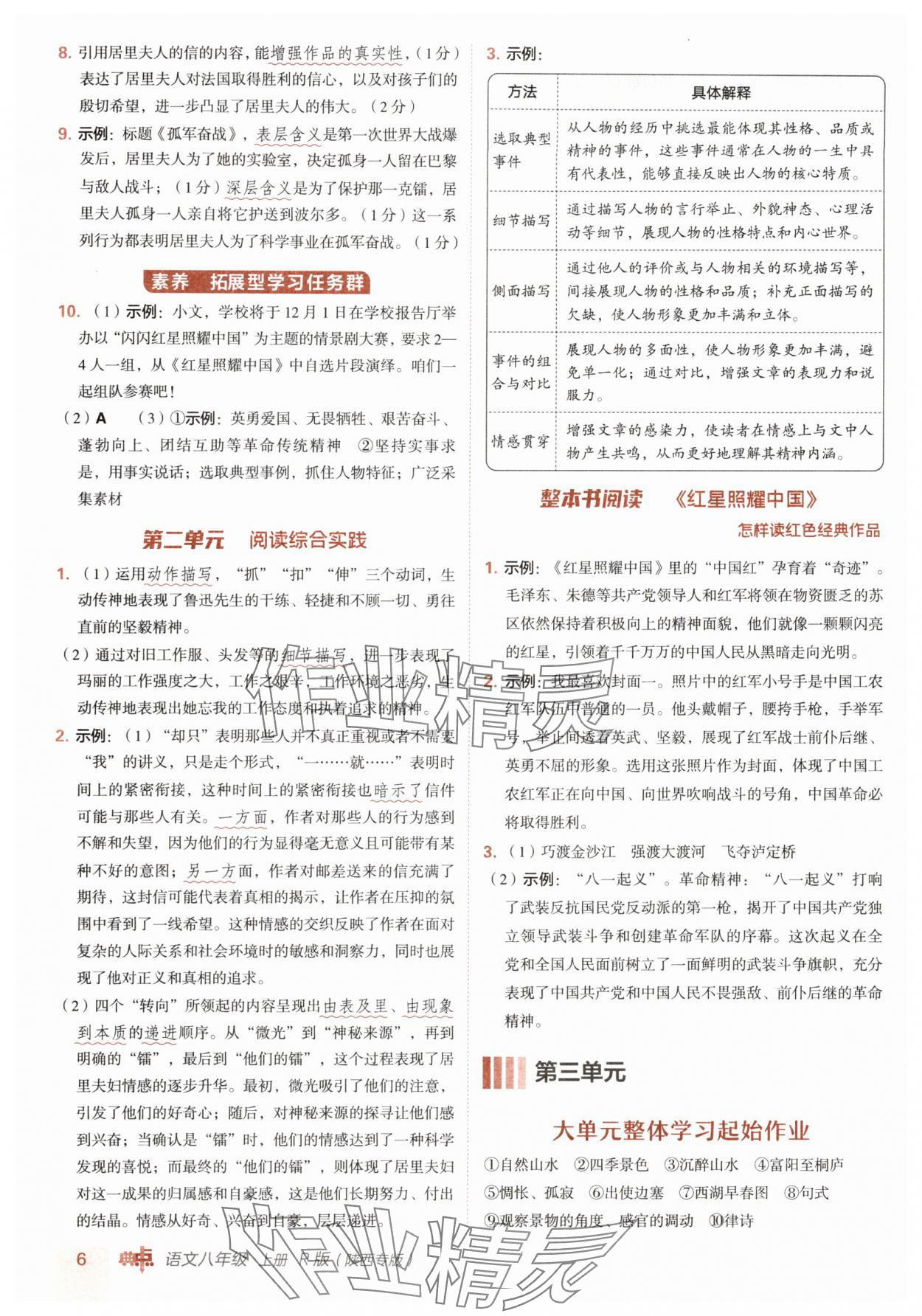 2025年综合应用创新题典中点八年级语文上册人教版陕西专版 参考答案第6页