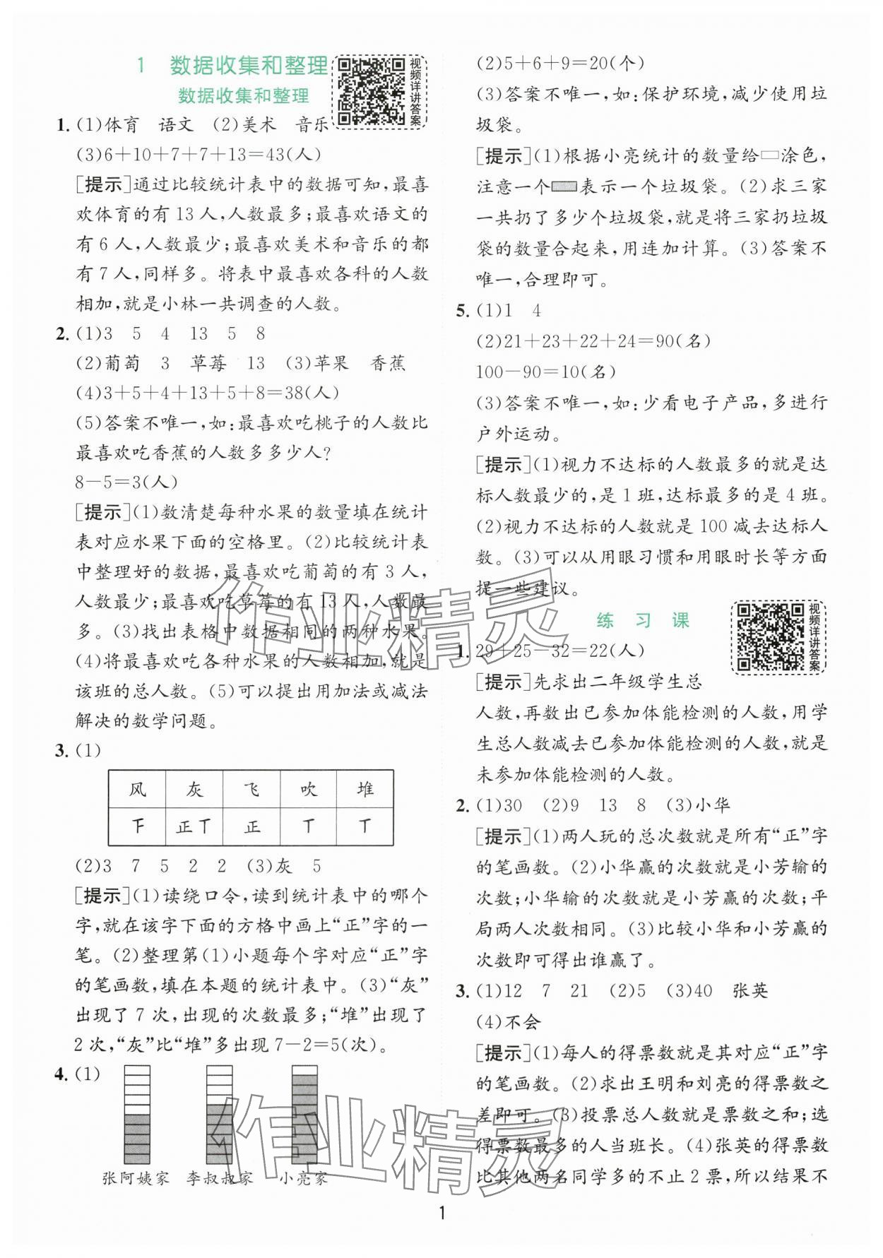 2024年實驗班提優(yōu)訓練二年級數(shù)學下冊人教版 參考答案第1頁