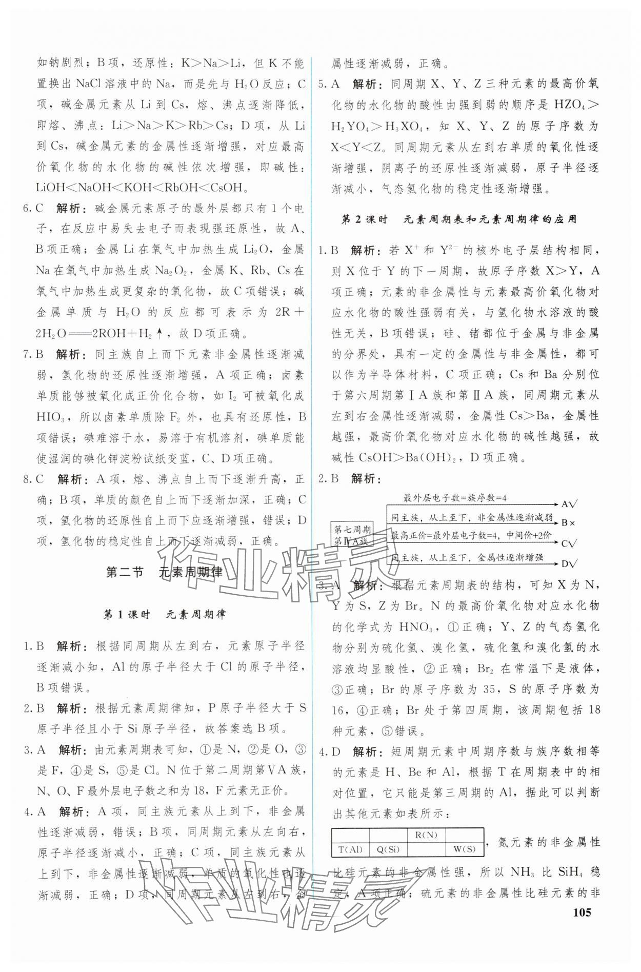 2024年优化学案化学必修第一册人教版 参考答案第10页