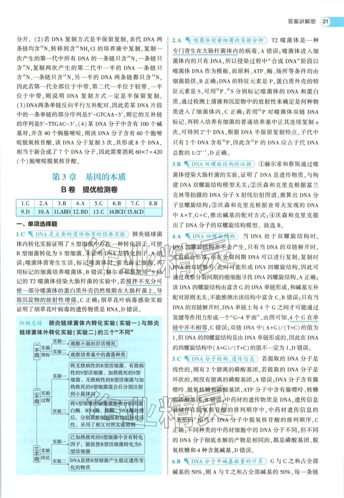 2026年53高中全优卷高中生物必修第二册人教版&nbsp;第21页