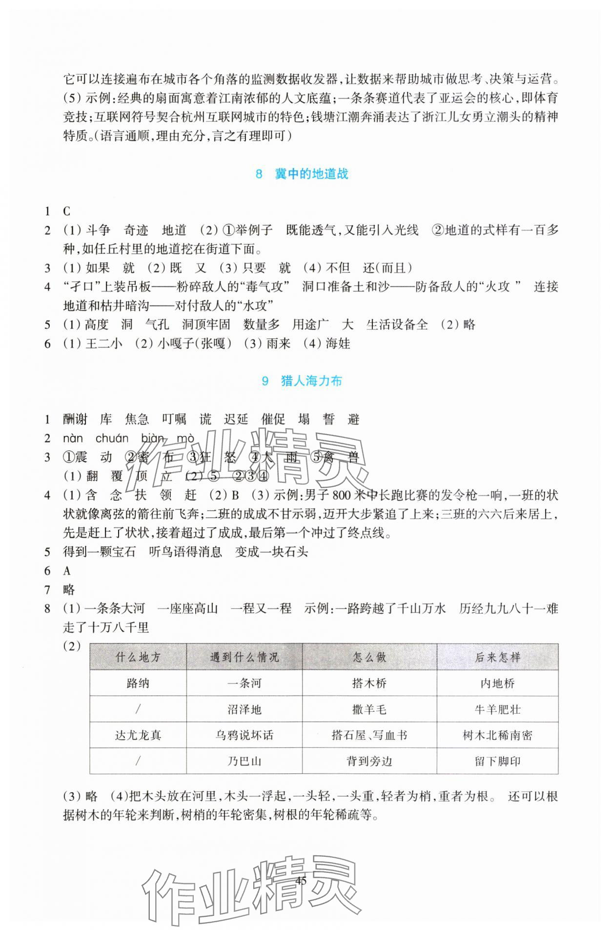 2023年學能評價五年級語文上冊人教版 參考答案第4頁