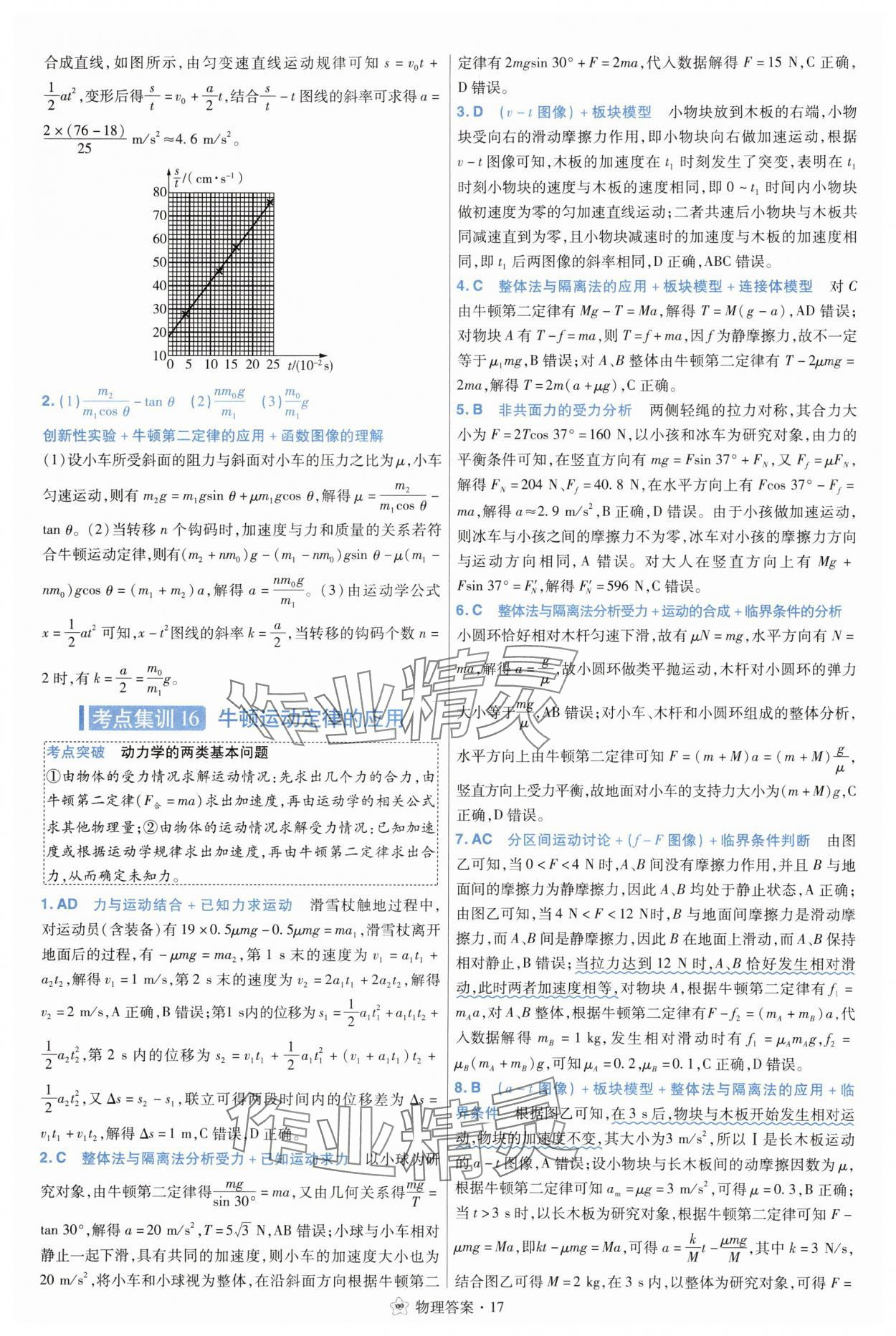 2025年考點(diǎn)集訓(xùn)45天物理 參考答案第17頁(yè)