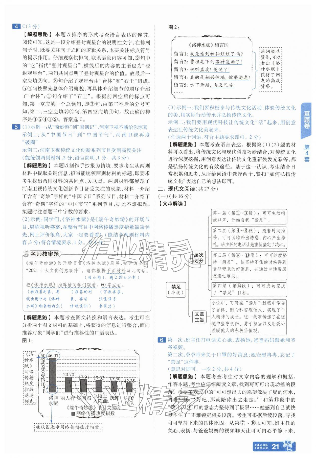 2026年金考卷中考45套汇编语文中考人教版&nbsp;参考答案第20页
