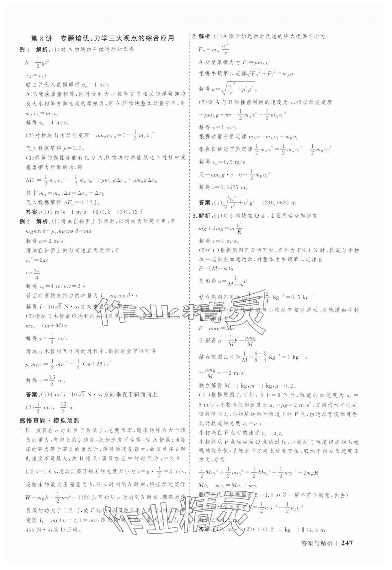 2025年高考領(lǐng)航大二輪專題復(fù)習與測試物理山東美術(shù)出版社 參考答案第10頁