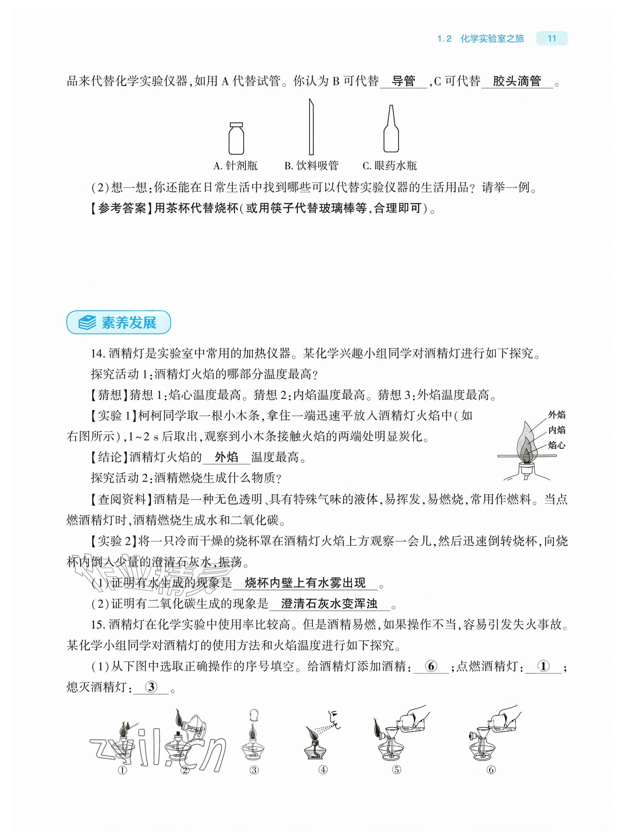 2026年基础训练大象出版社九年级化学全一册科学版&nbsp;参考答案第11页