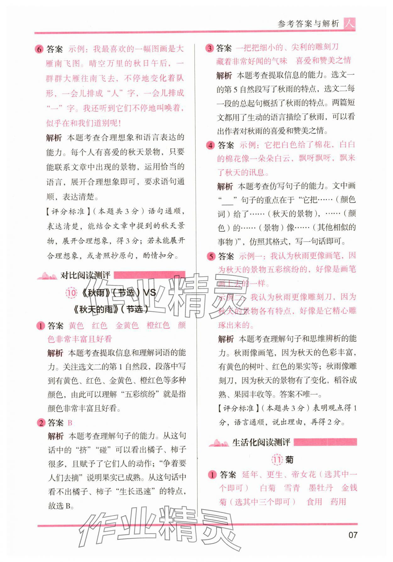 2025年木头马阅读力测评三年级语文A版&nbsp;第7页