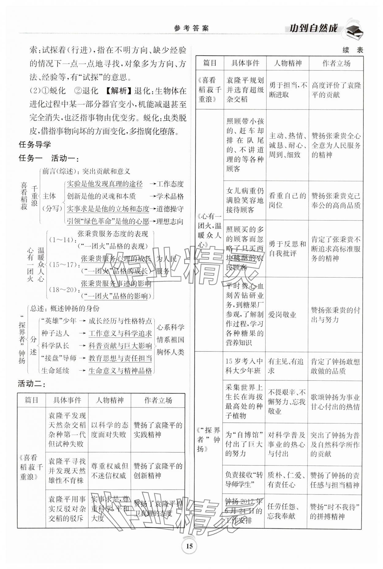 2023年功到自然成课时导学案语文必修上册 第15页