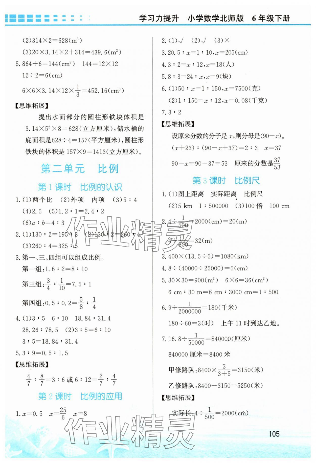 2025年學習力提升六年級數學下冊北師大版 第3頁