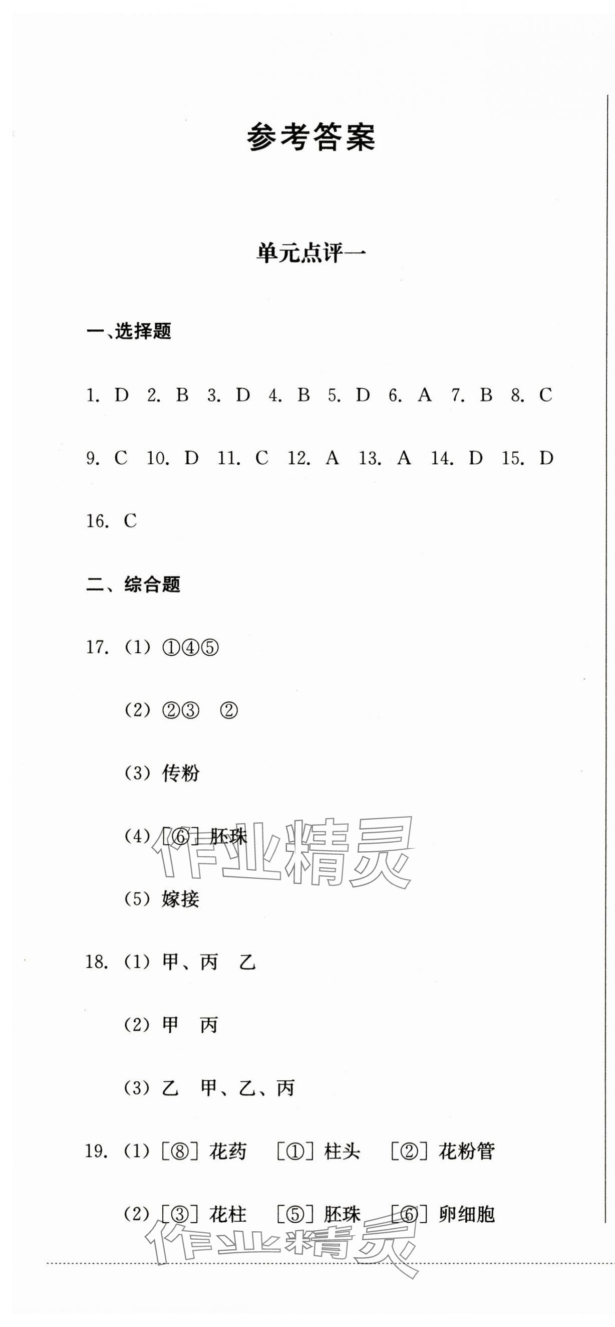 2024年學(xué)情點(diǎn)評四川教育出版社八年級生物上冊濟(jì)南版 第1頁