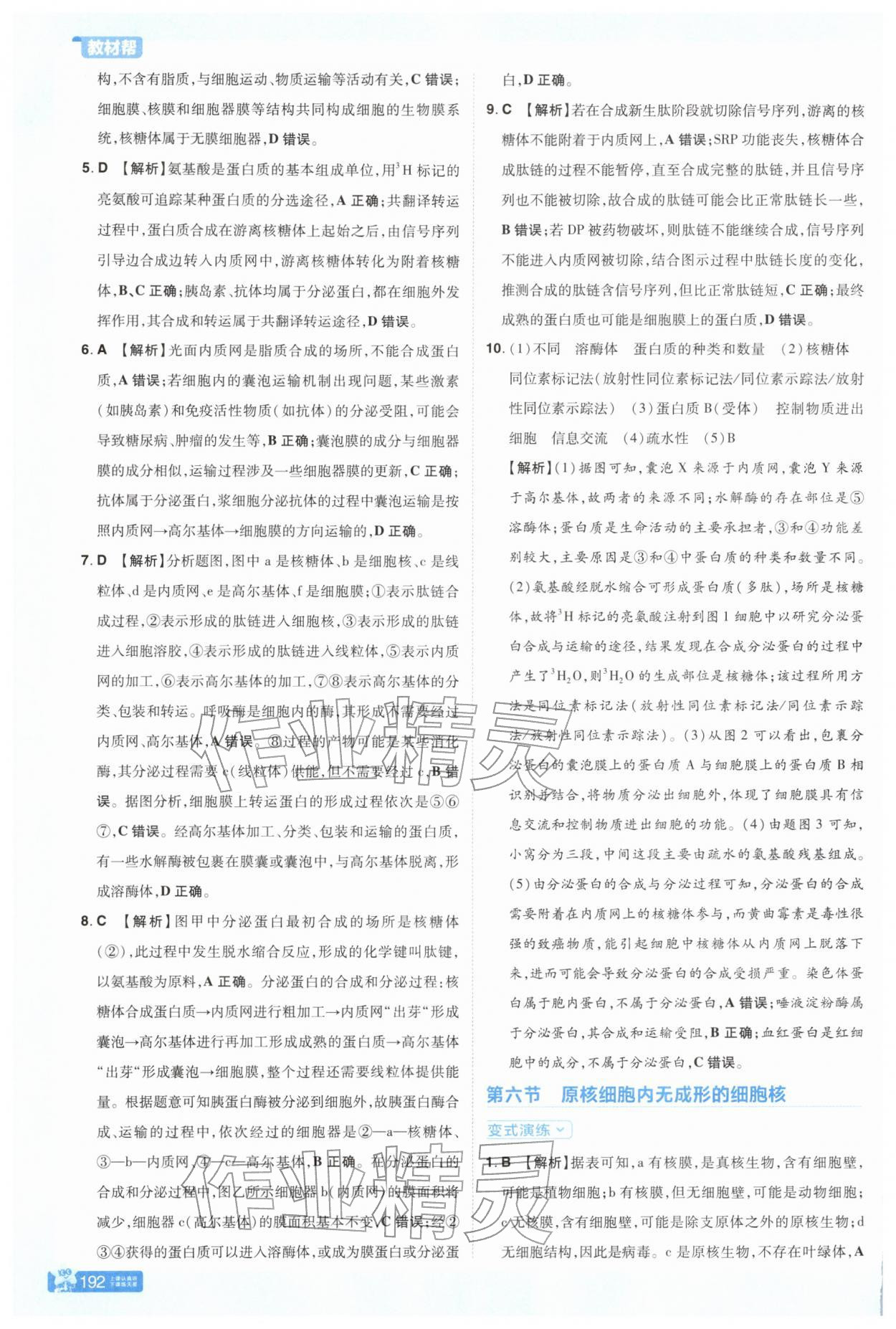 2025年教材幫高中生物必修1浙科版 參考答案第11頁