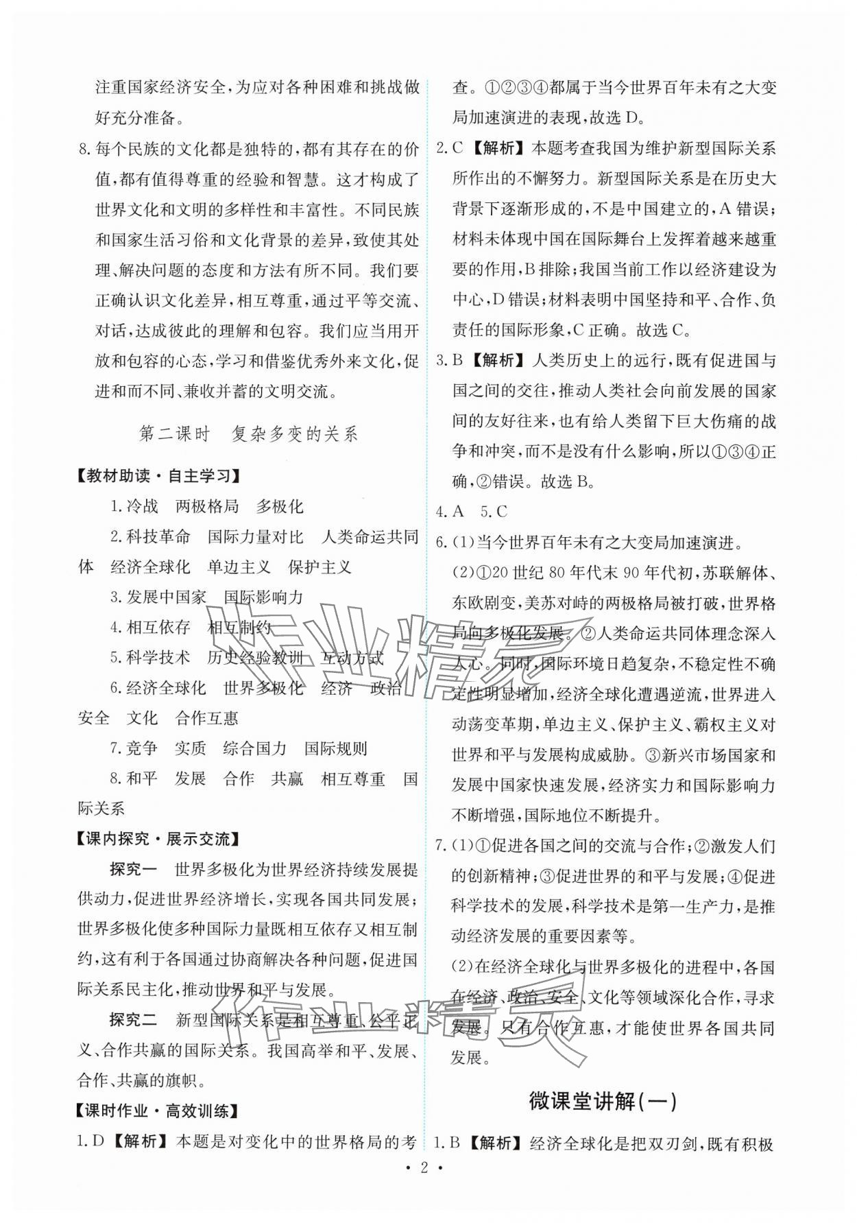 2025年能力培养与测试九年级道德与法治下册人教版 第2页