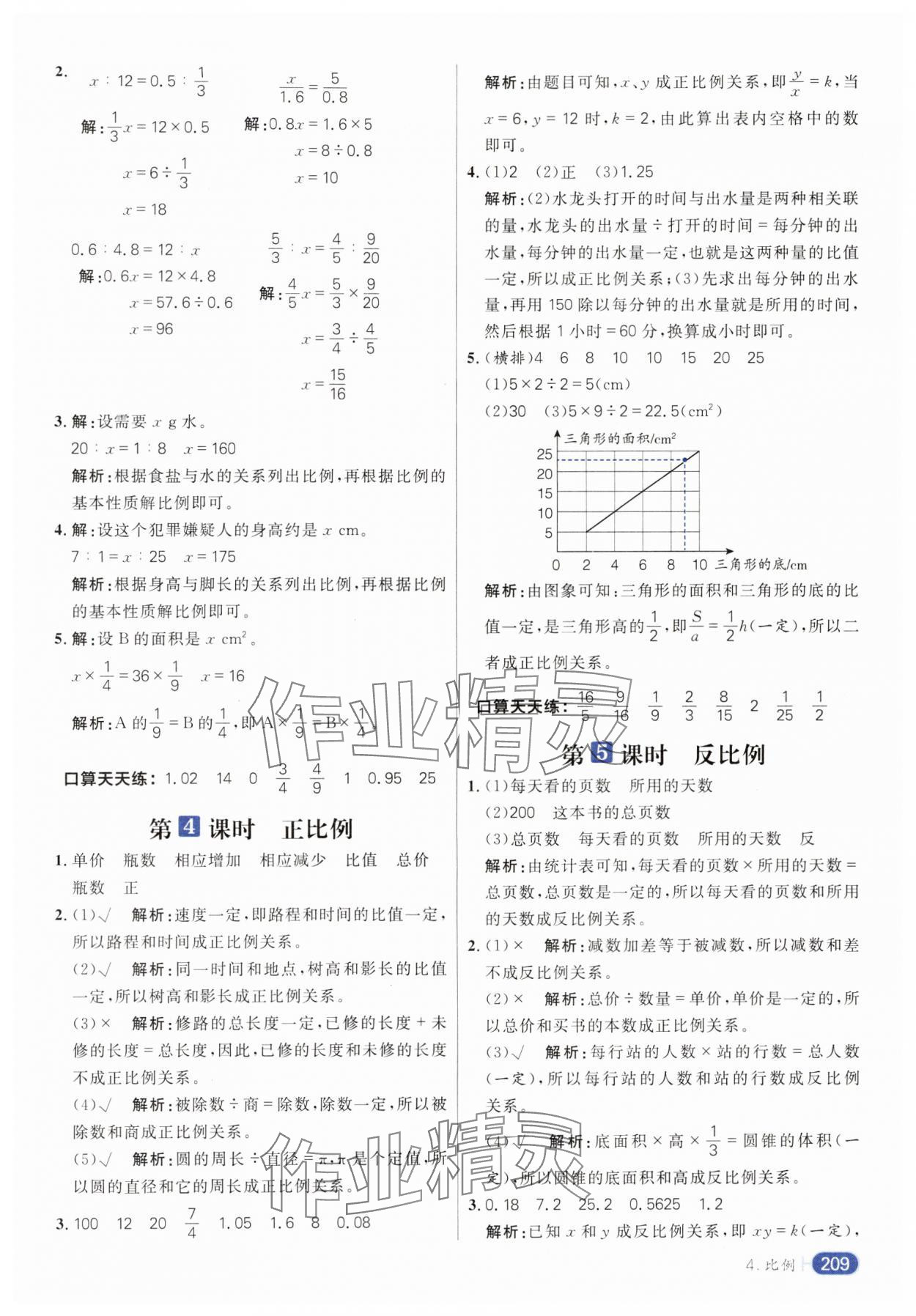 2024年核心素養(yǎng)天天練六年級數(shù)學下冊人教版 參考答案第15頁