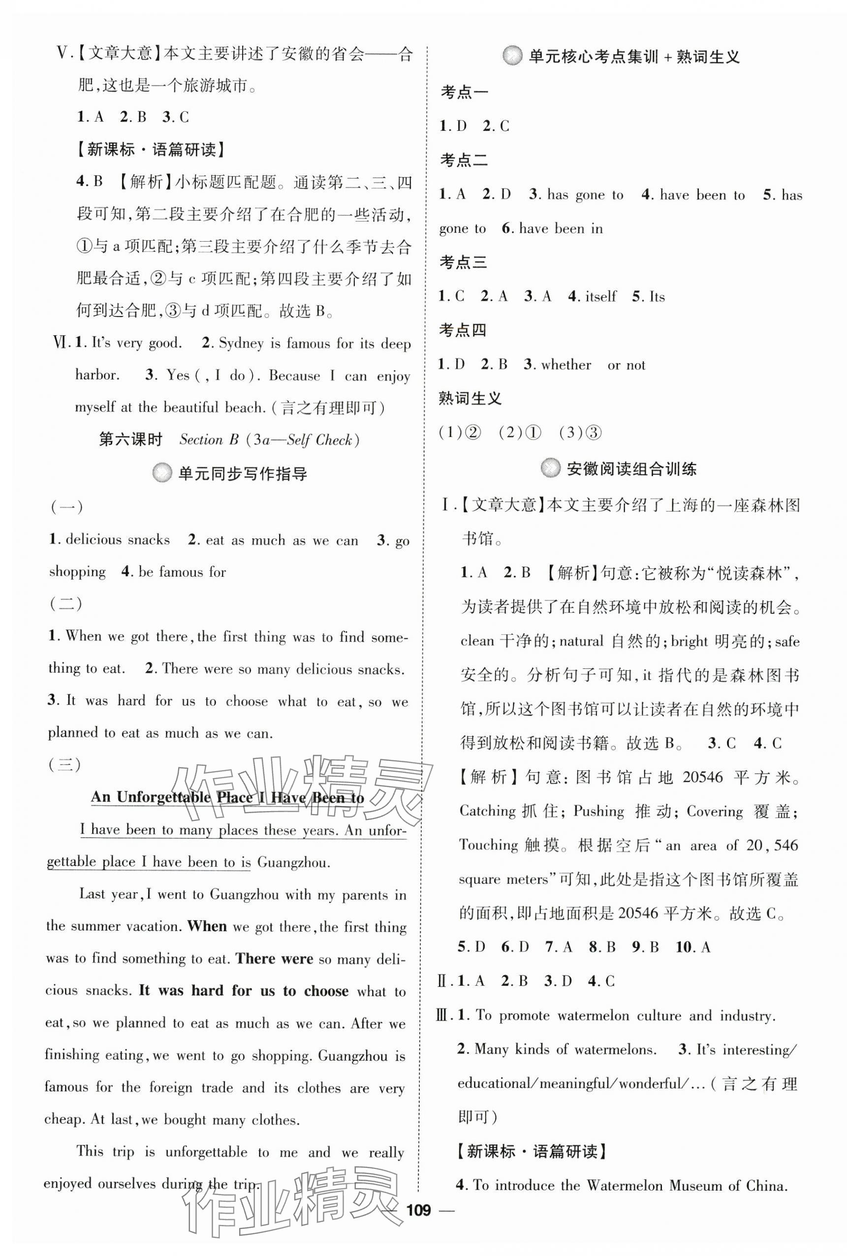 2025年精英新课堂八年级英语下册人教版安徽专版 参考答案第13页