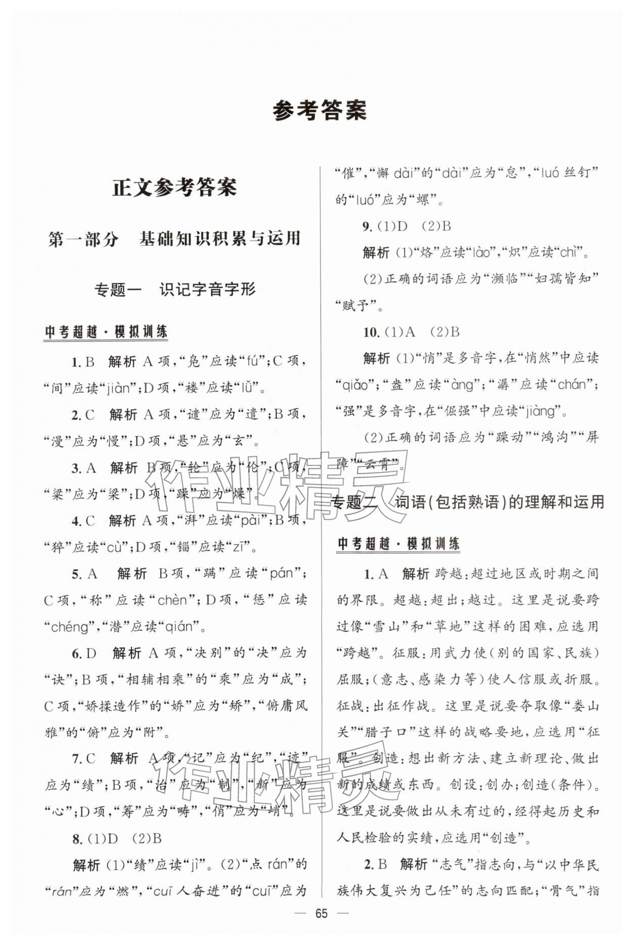 2026年初中总复习手册北京师范大学出版社语文&nbsp;第1页