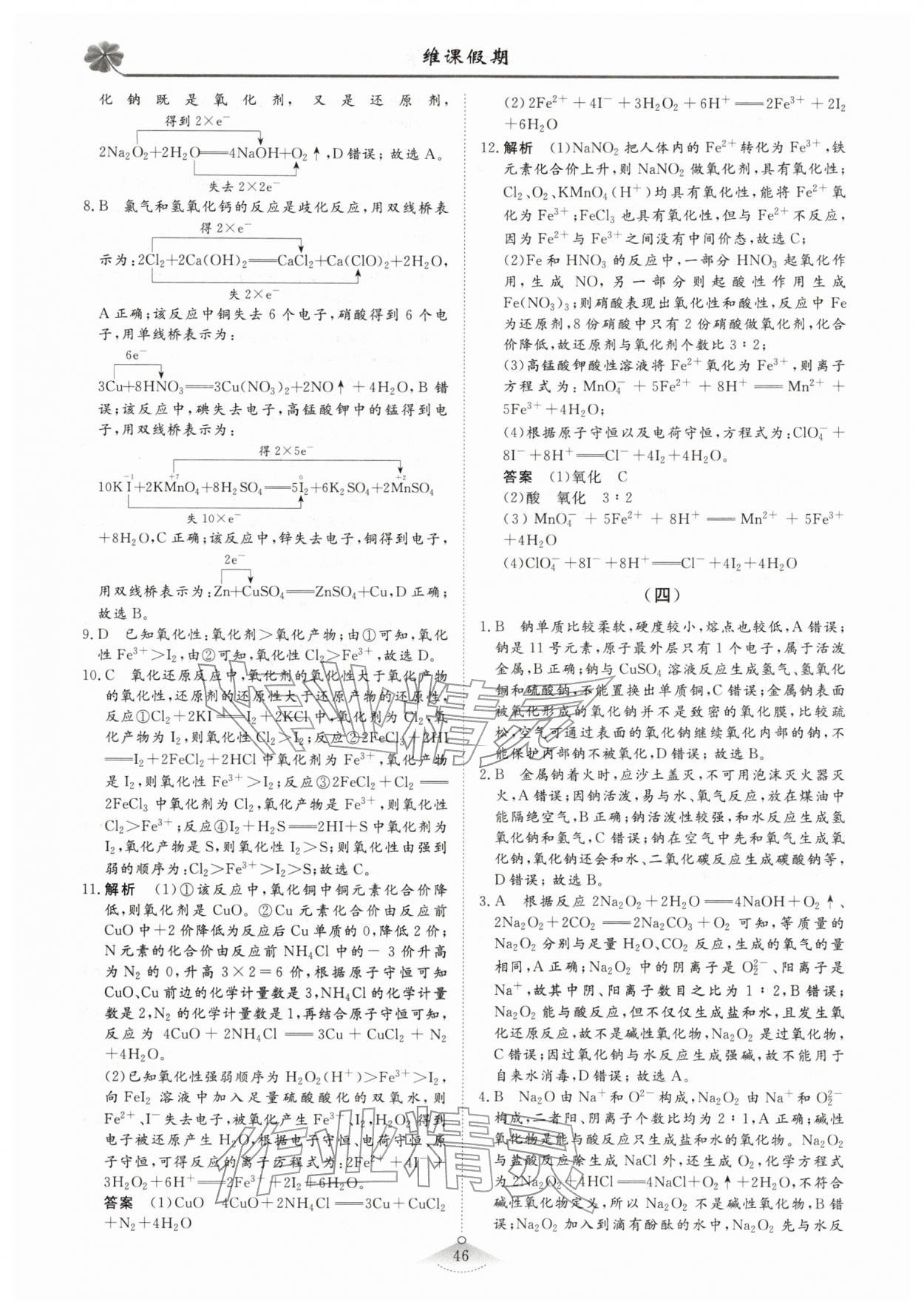 2026年維課假期必刷題高一化學(xué)&nbsp;第4頁