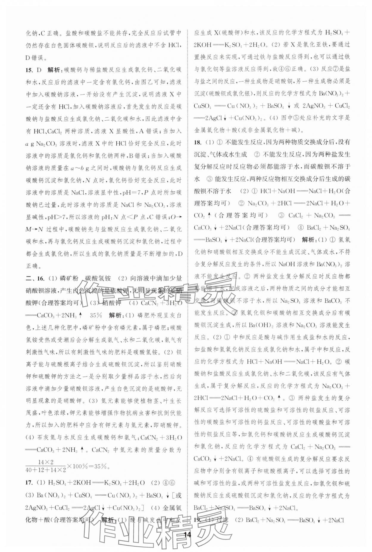 2024年通城學典全程測評卷九年級化學全一冊滬教版 第14頁